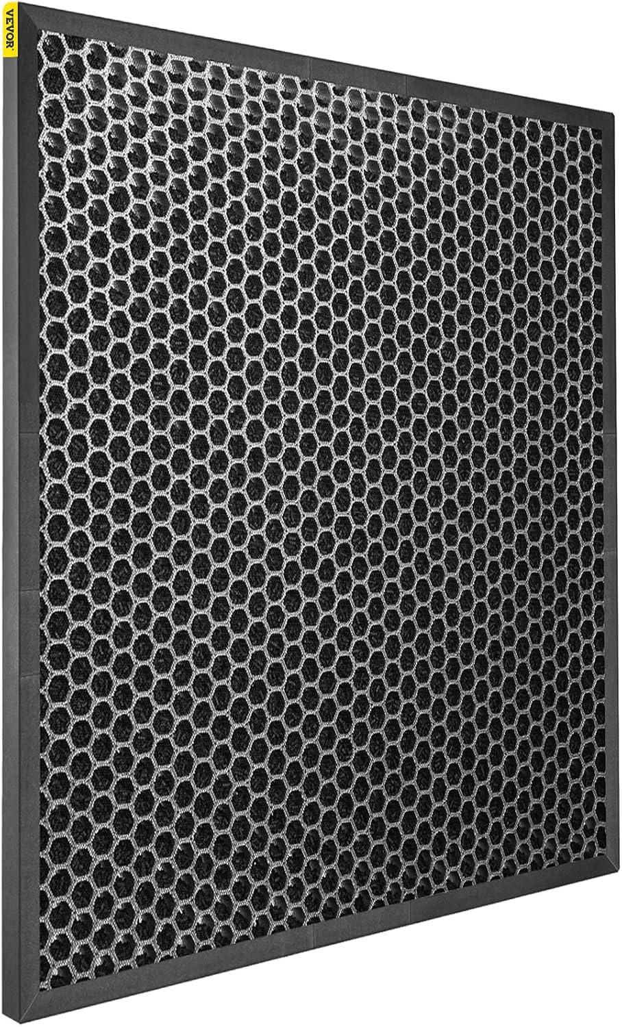 Bentism Filter Replacement, 4pcs Active Carbon Air Filter, 16"x 16" Ac Filter, Air Filter Replacement Set with Solid Metal Mesh Cover, High-efficient Odor Eliminator for Home or Commercial Use, Black