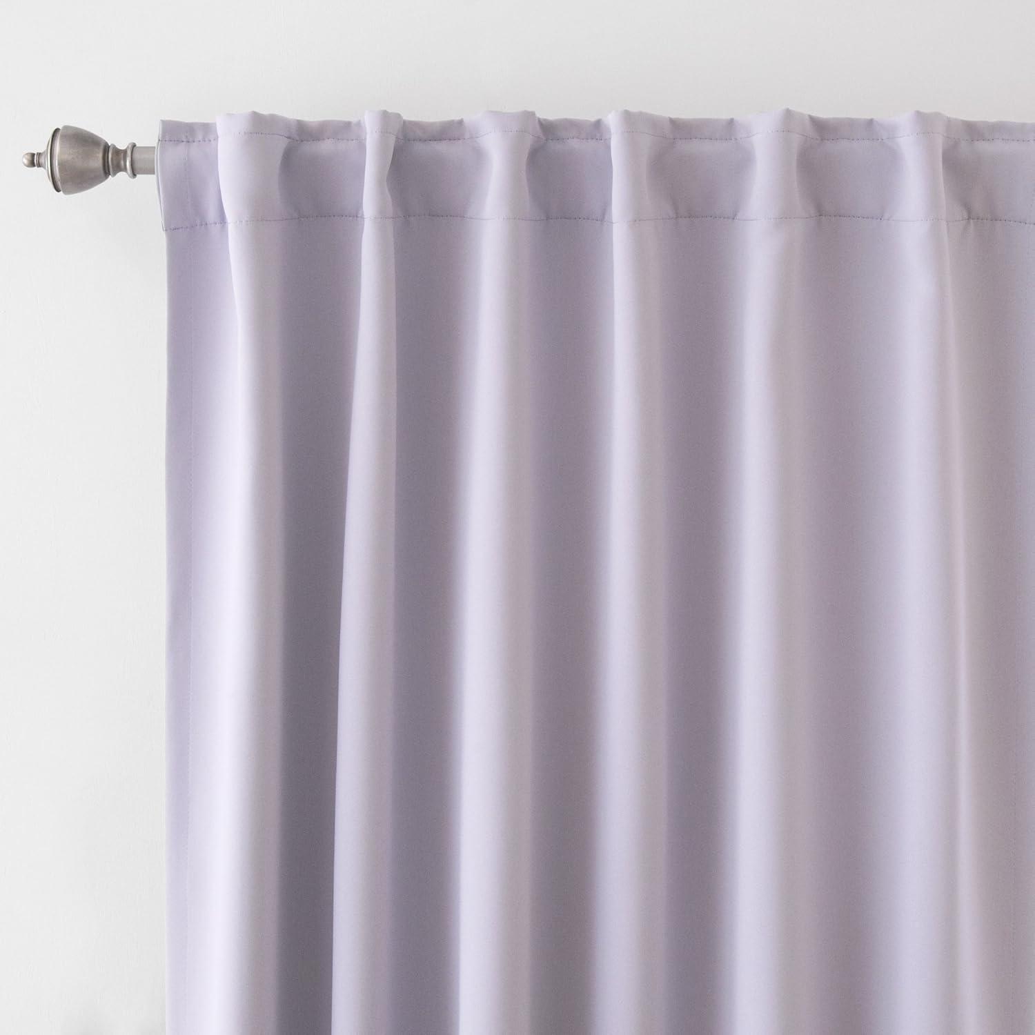 Best Home Fashion 84-Inches Lilac Blackout Back tab Curtain panel pair