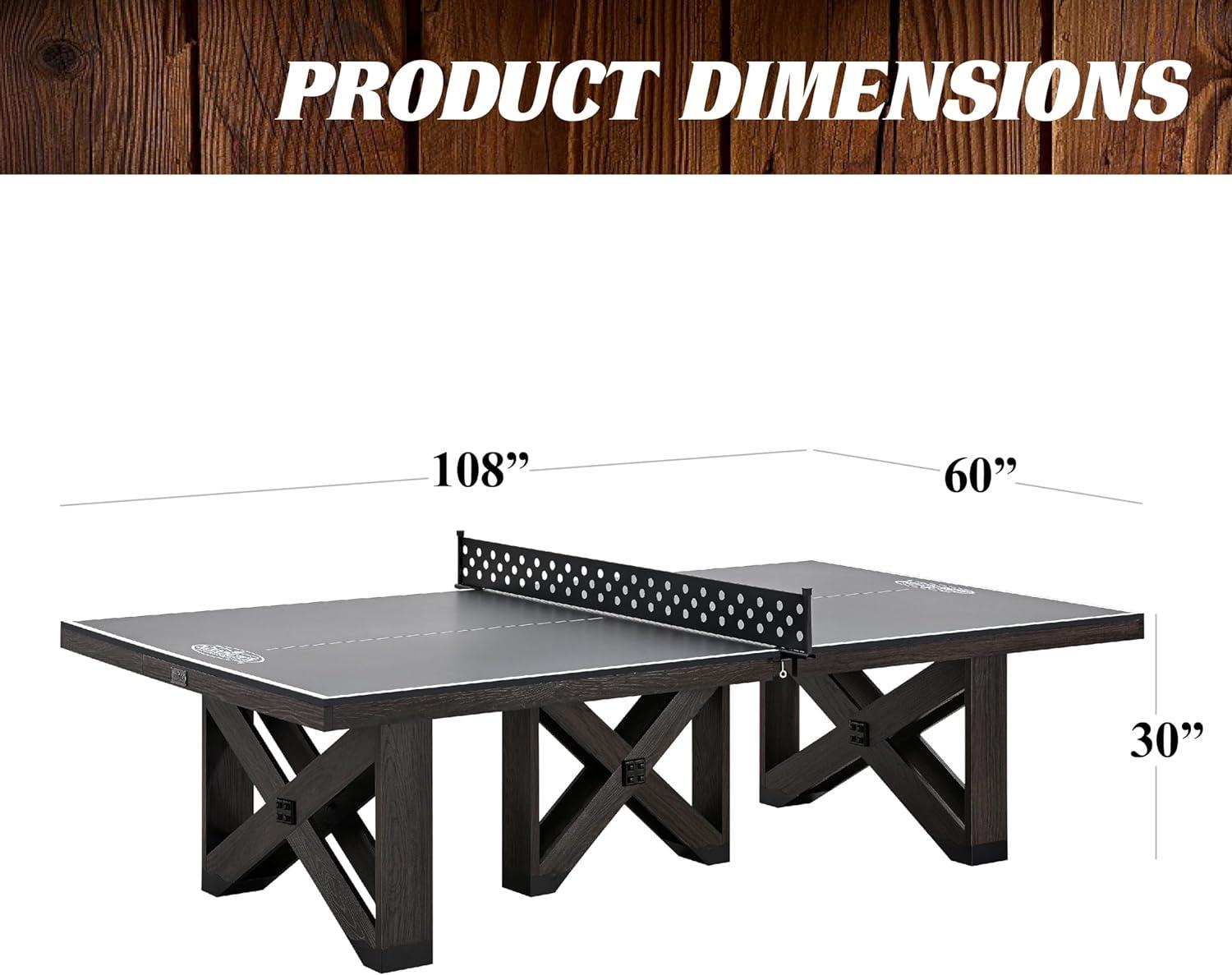 Barrington Fremont 9' Dark Wood Table Tennis Table with Metal Net