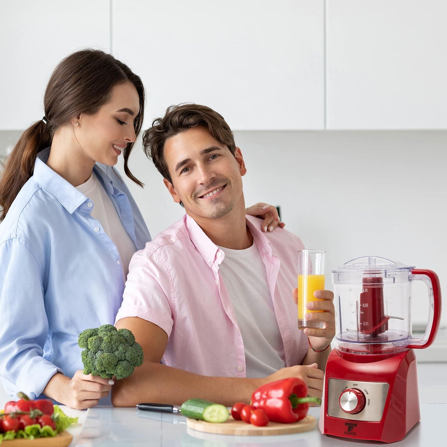 Moss & Stone 8-Cup Black Food Processor, Electric Chopper & Grinder, 500W
