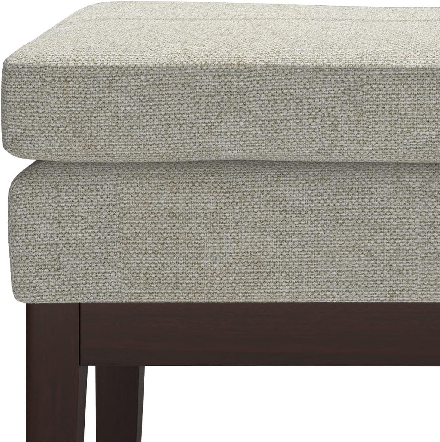 Simpli Home Carlson Small Mid-Century Ottoman Bench with Upholstered Seat