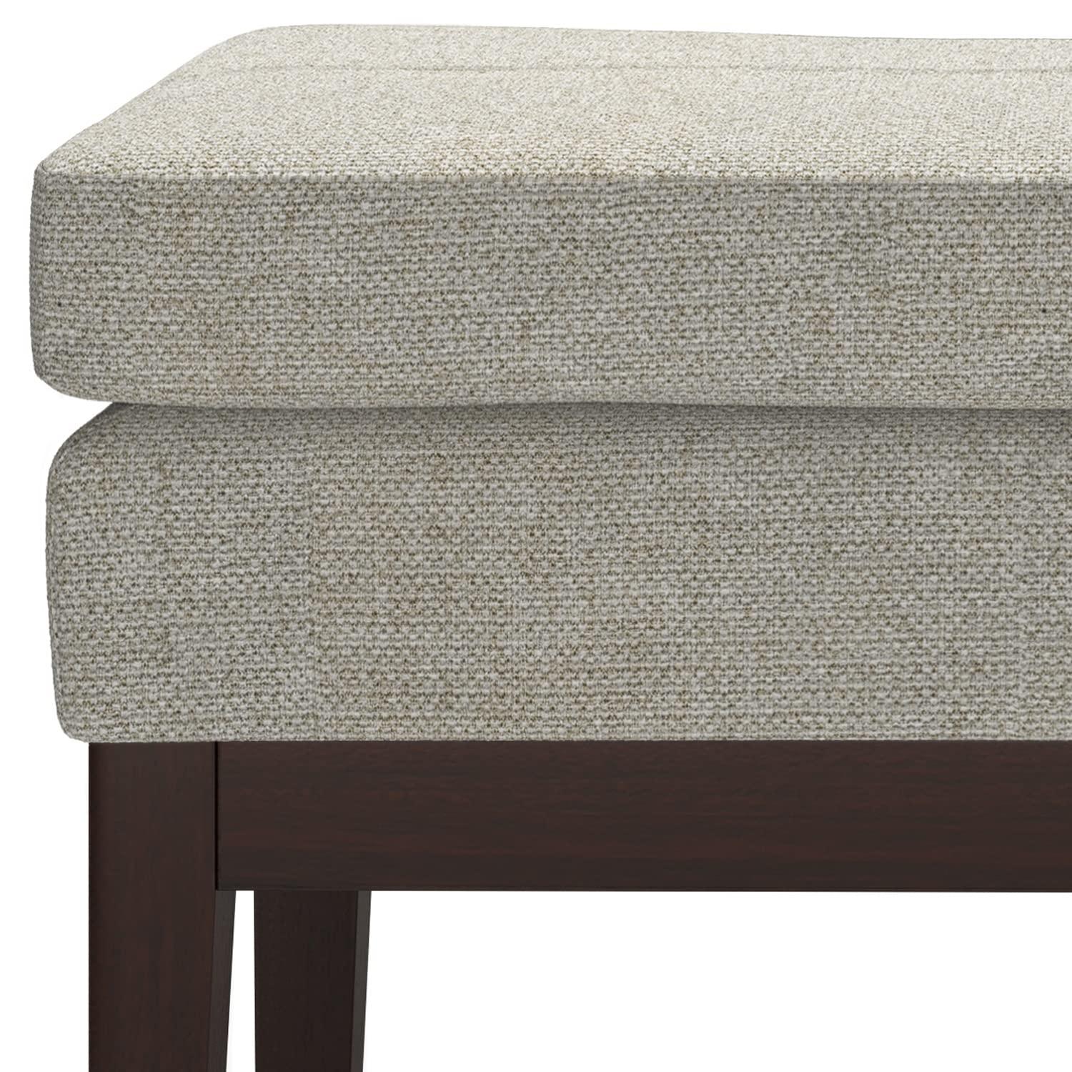 Simpli Home Carlson Small Mid-Century Ottoman Bench with Upholstered Seat