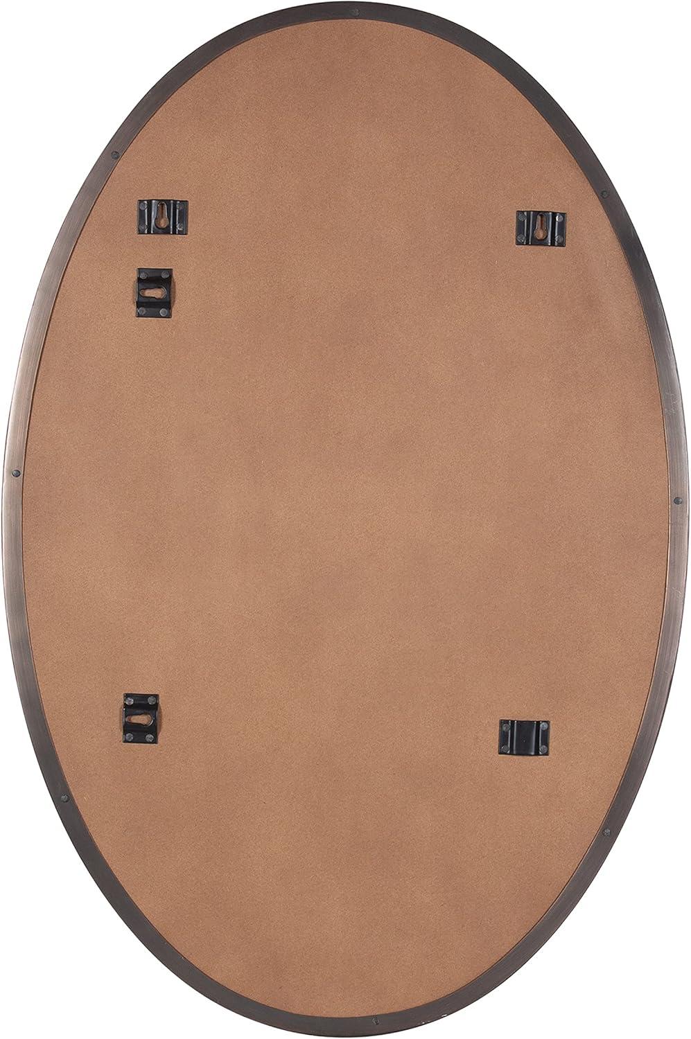 Kate and Laurel Rollo Oval Framed Wall Mirror, Bronze 20x30