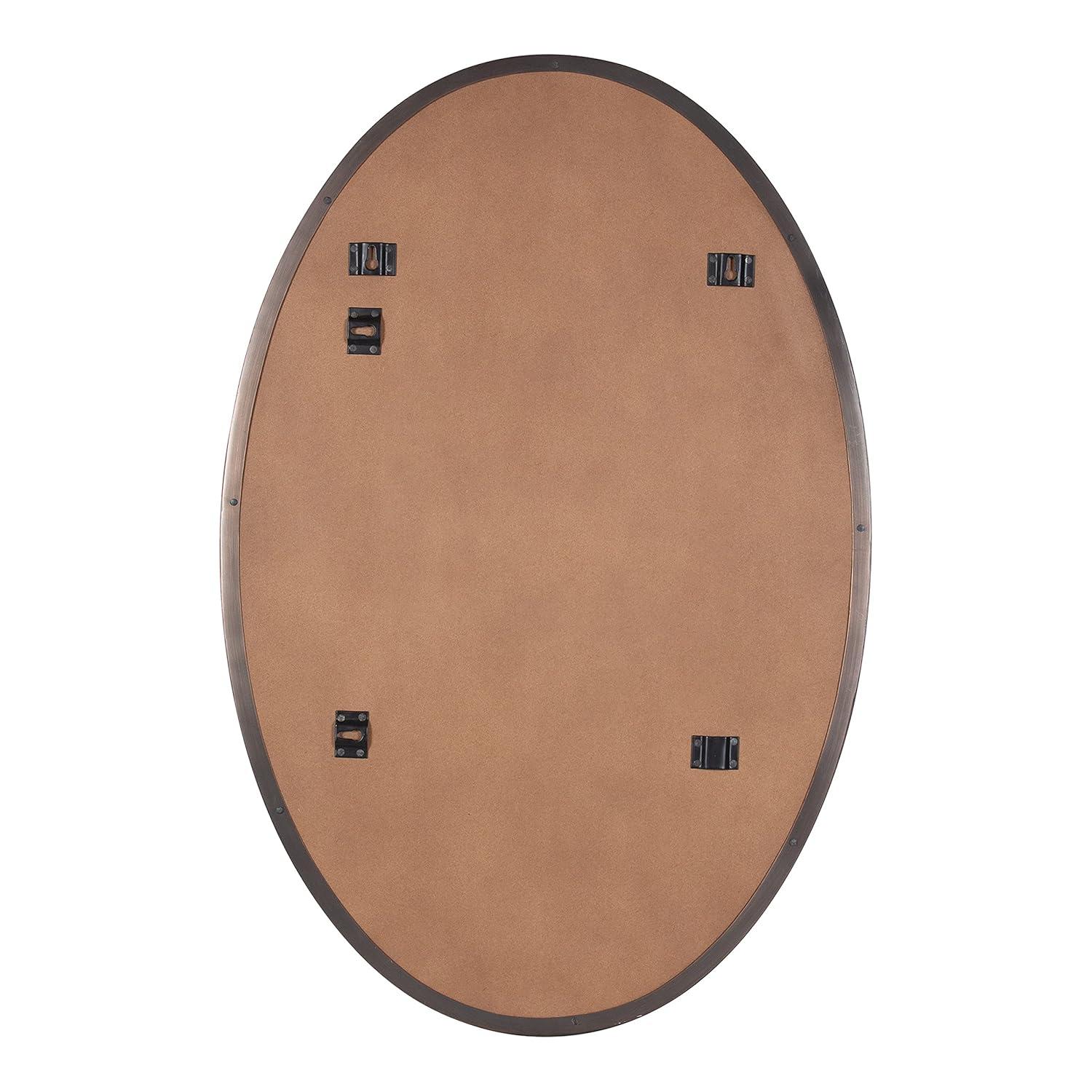 Kate and Laurel Rollo Oval Framed Wall Mirror, Bronze 20x30