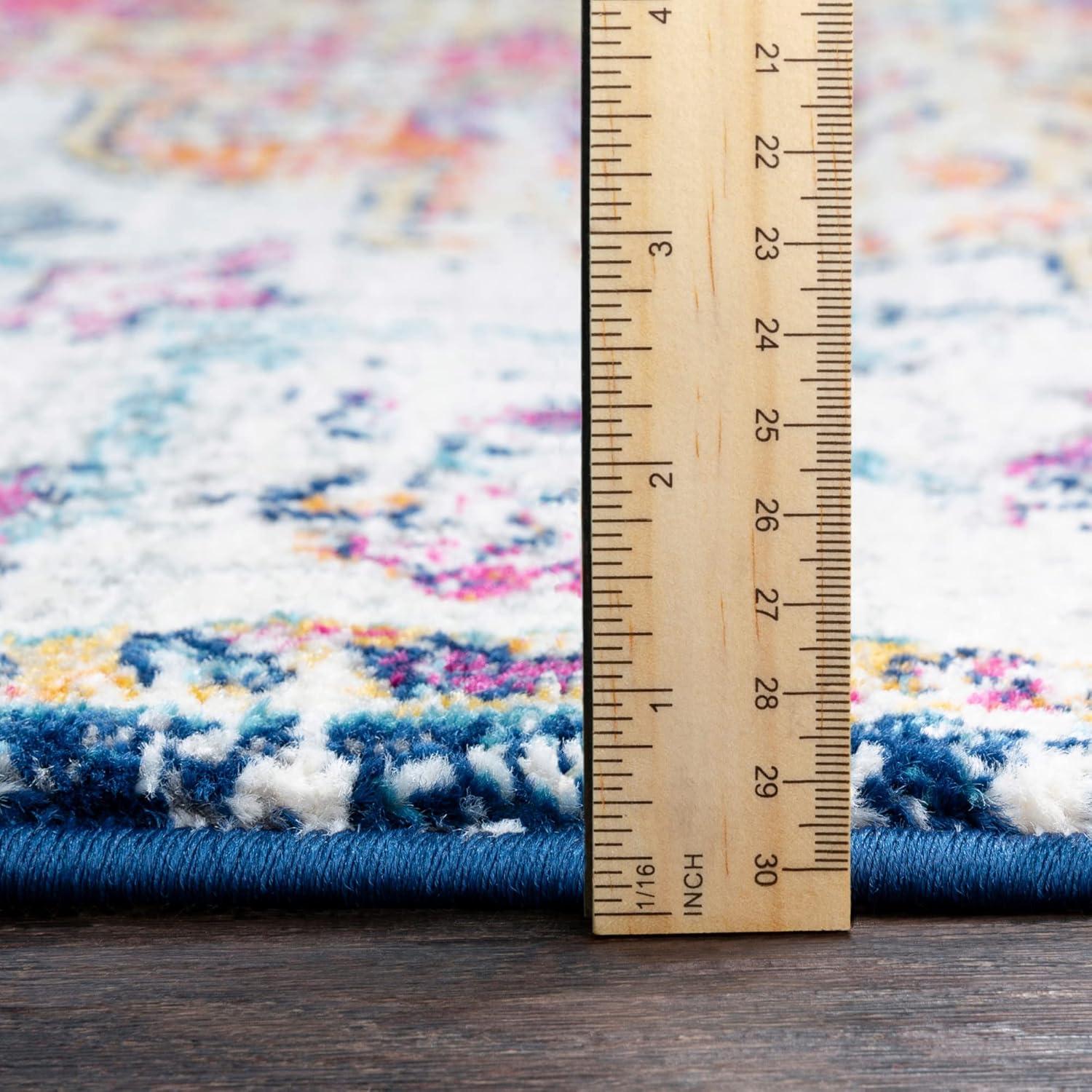 Livabliss 5'3"x7'3" Abby Traditional Rugs Aqua: Medium Pile, Stain & Fade-Resistant, Indoor Use