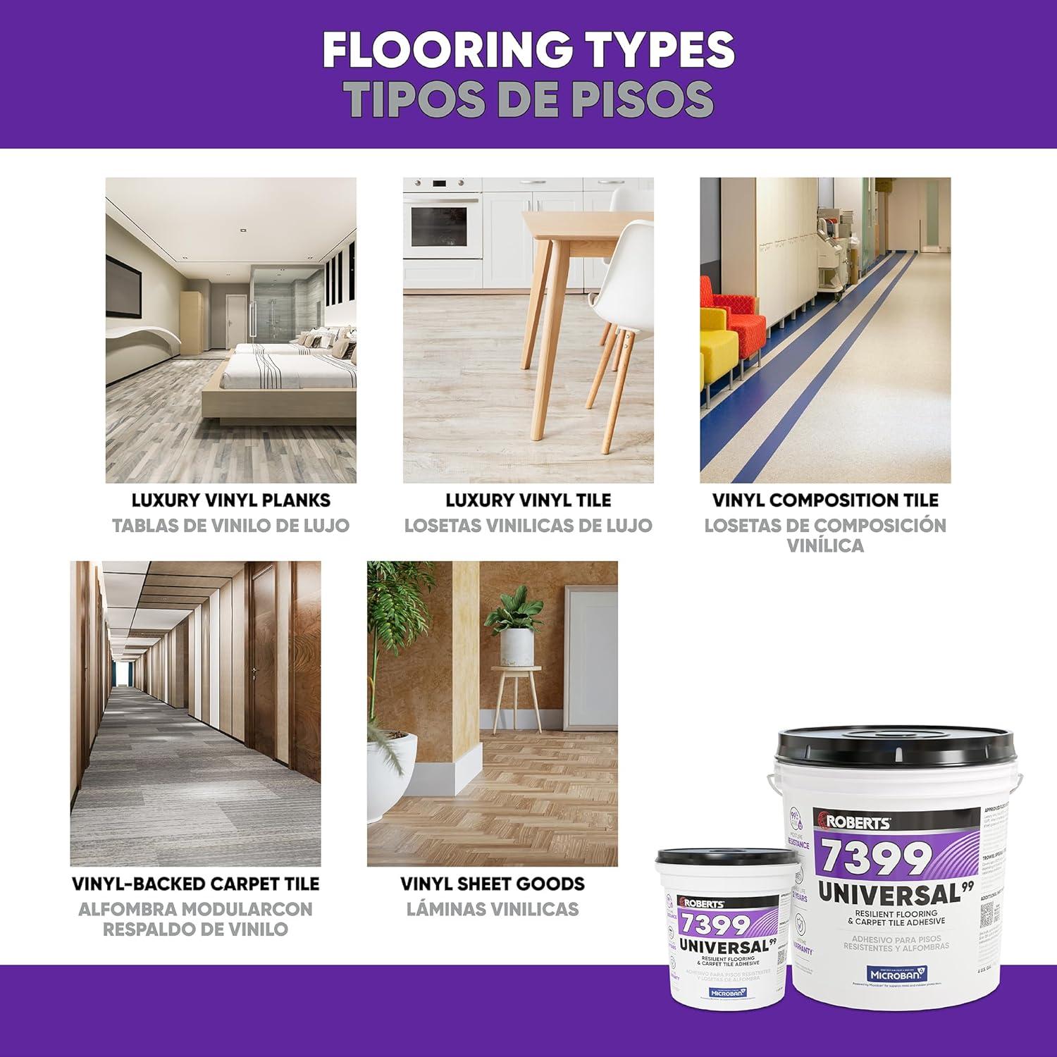 1 Gal. (4 qt.) 8-10 Hour Dry Time Universal Resilient Flooring and Carpet Tile Floor Adhesive in Off White