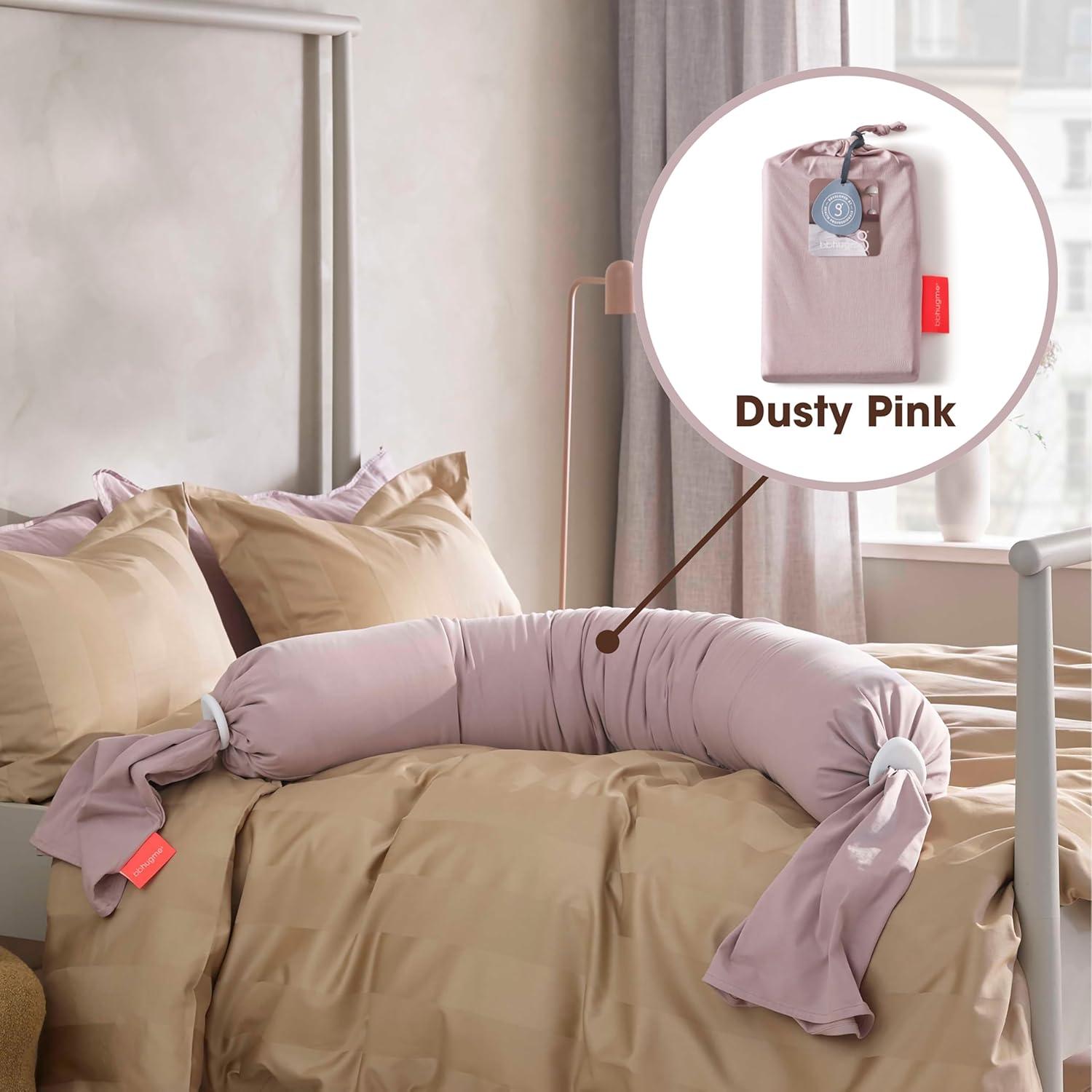 bbhugme Pregnancy Pillow Cover - Cotton Jersey Fabric - Fits bbhugme Pregnancy Pillow for Side Sleeping - Cover Only, Pregnancy Pillow Sold Separately, Dusty Pink