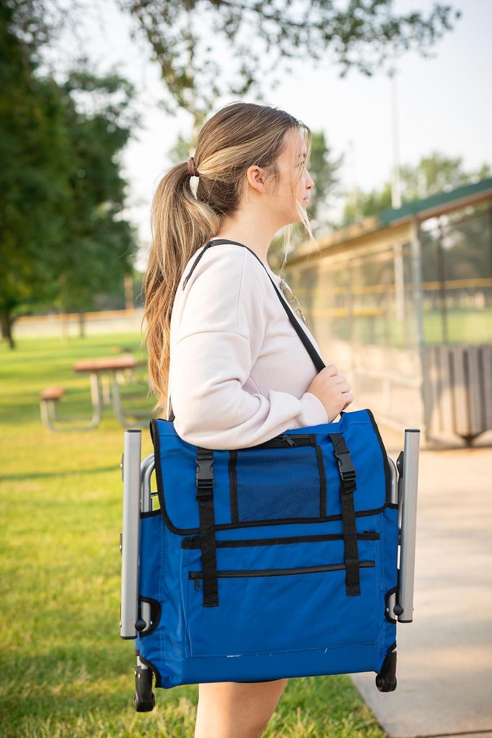 Stansport Tubular Frame Folding Stadium Seat with Arms