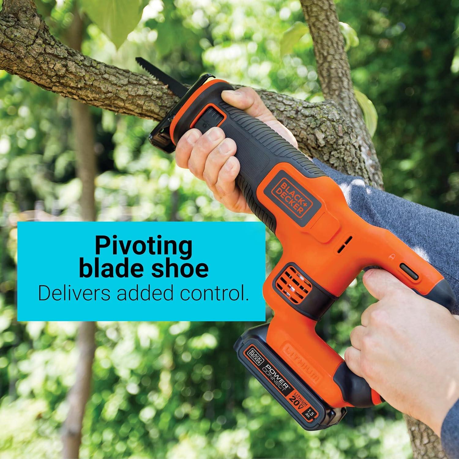 BLACK+DECKER 20V MAX* Cordless POWERCONNECT 7/8 in. Reciprocating Saw (Tool Only), (BDCR20B)