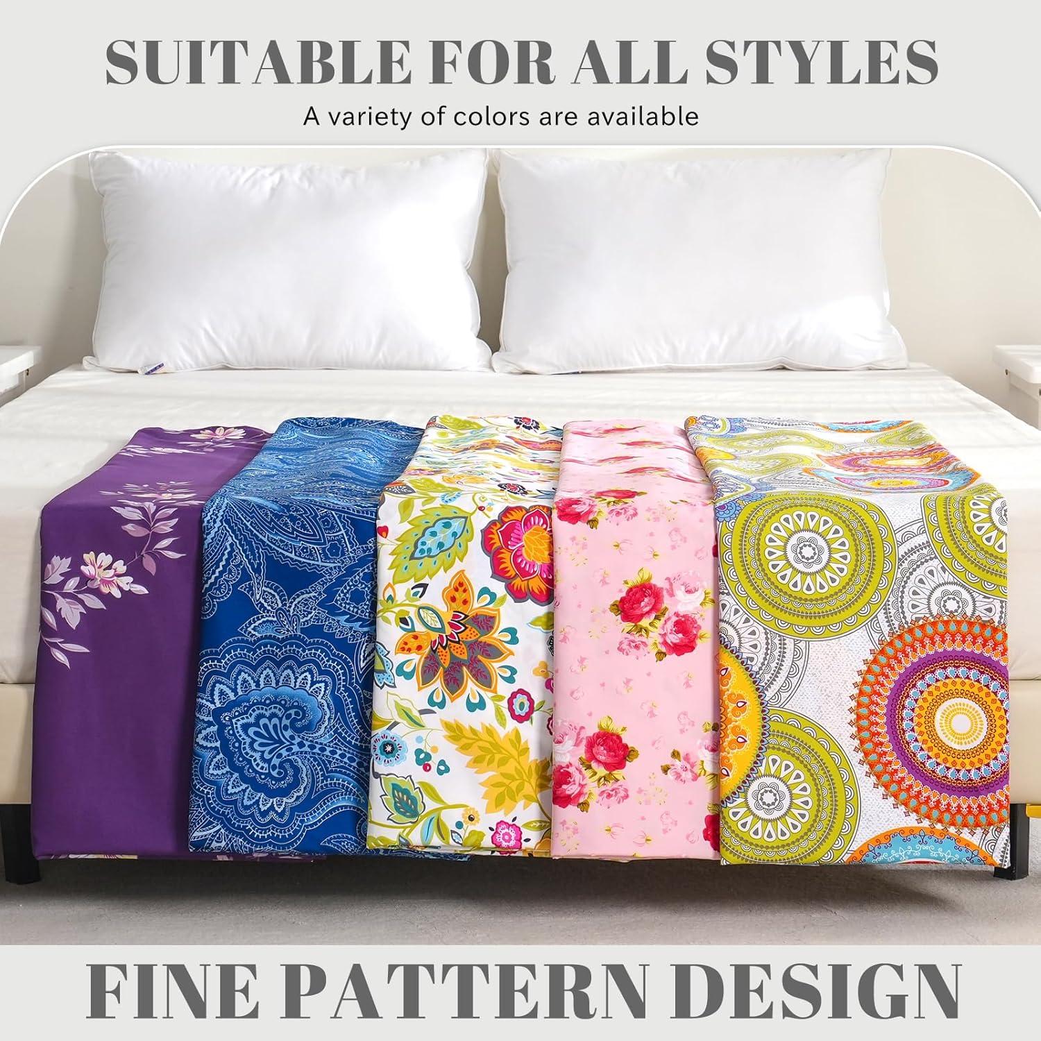 Bedlifes Full Sheet Set Ultra Soft, Breathable, Silky Flower Deep Pocket 100% Microfiber Bedding, 4 Piece Full Size with Floral Spring Design