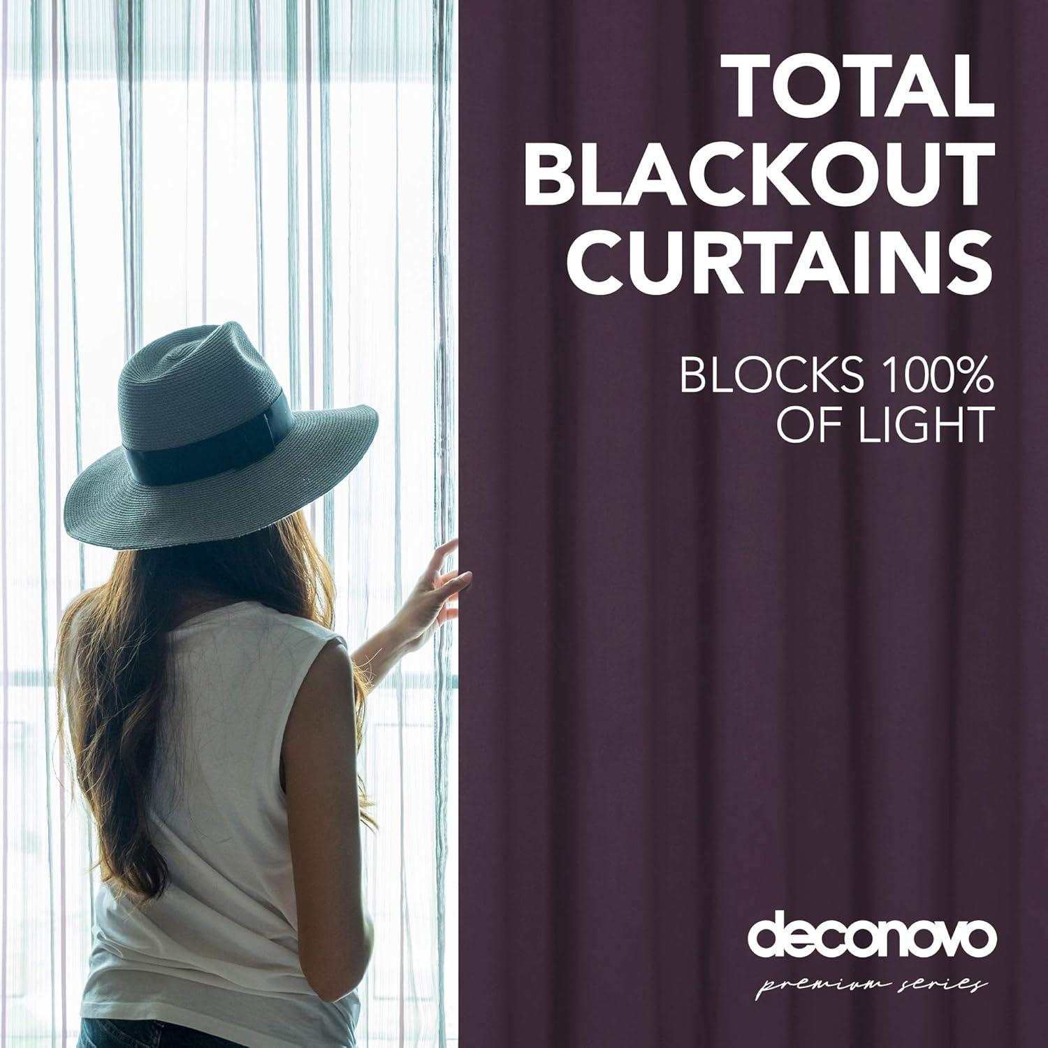 Royal Purple Faux Silk Blackout Grommet Curtains, 52 x 63 inch