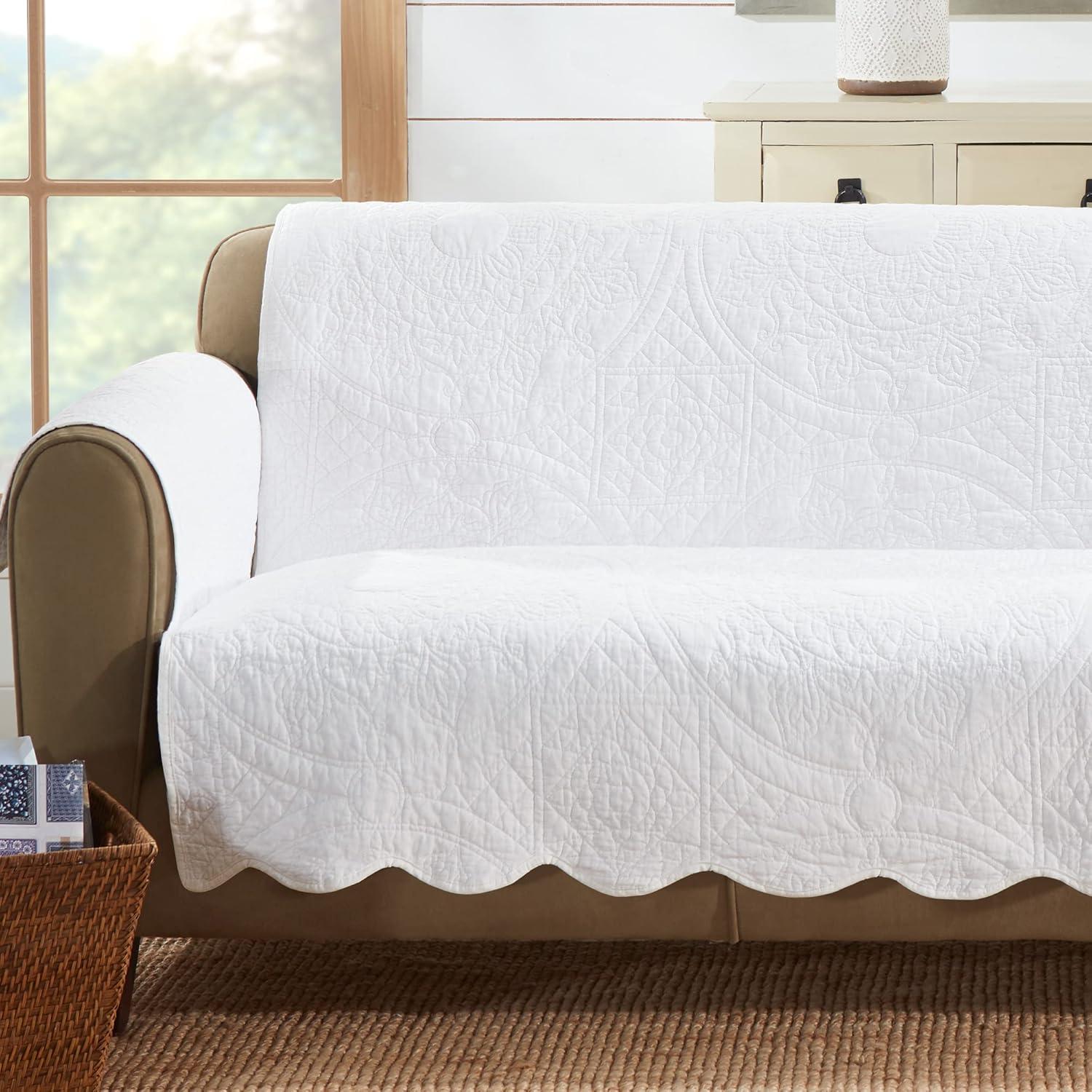 Sure Fit Heirloom Quilt Furniture Cover Cotton Box Cushion Sofa Slipcover
