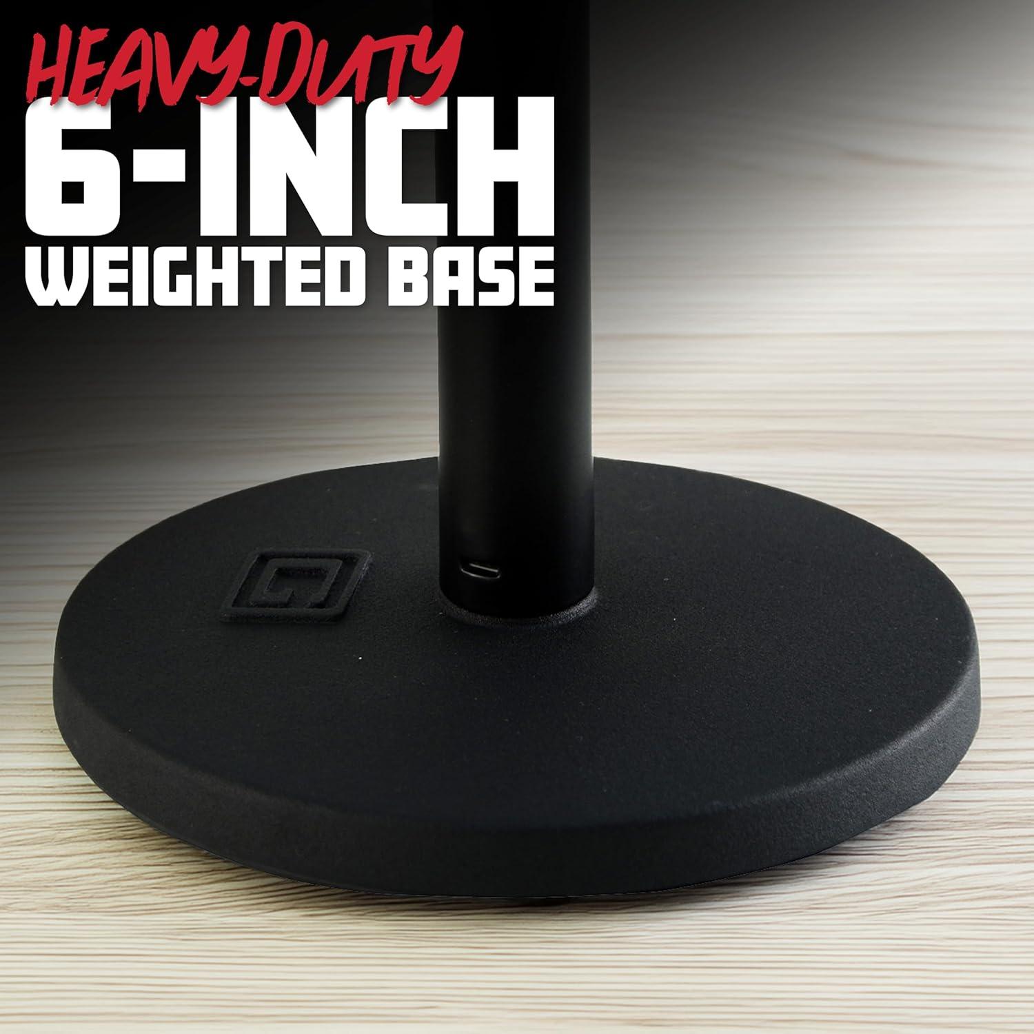 Black Steel Desktop Microphone Stand with Round Base