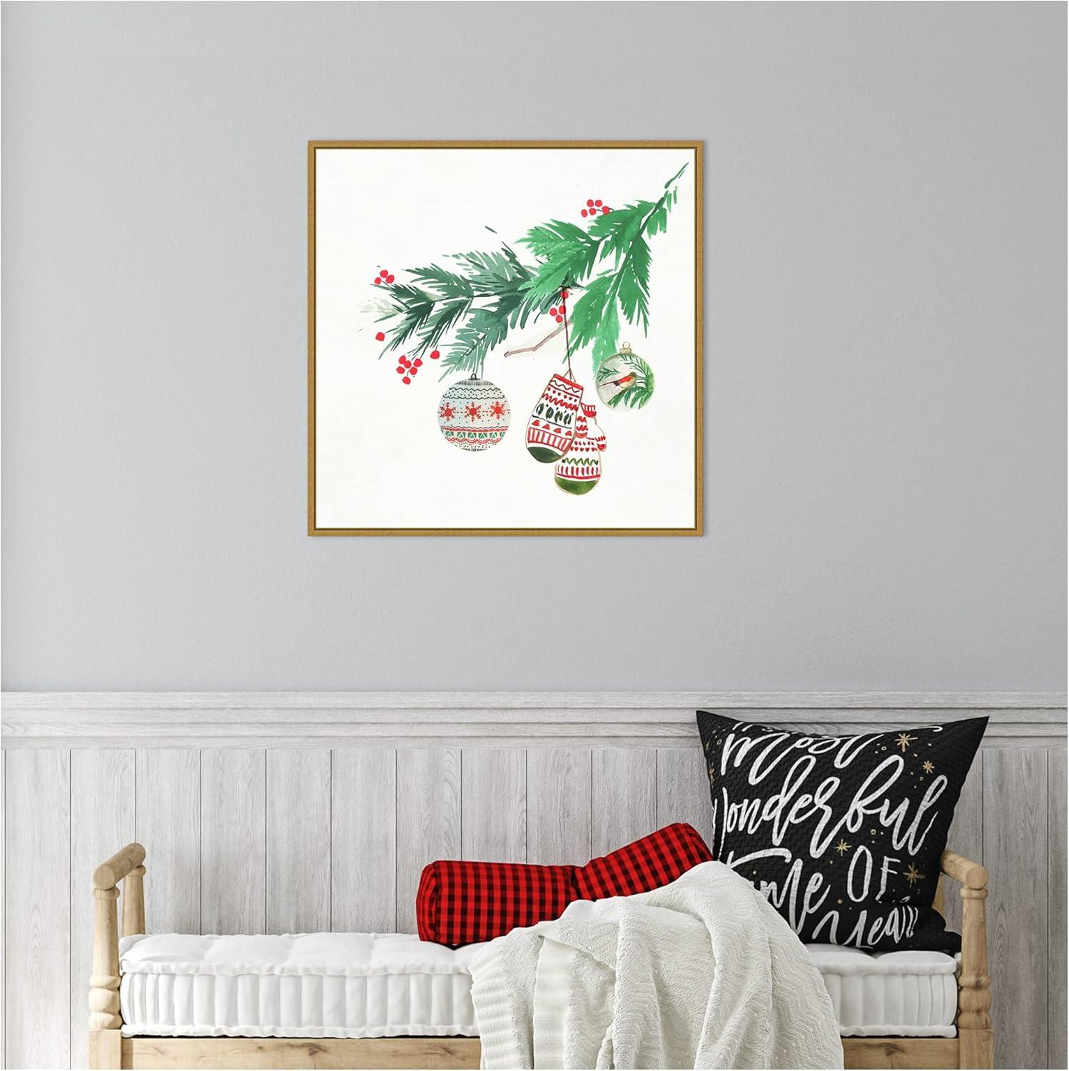 22" x 22" Christmas Morning Framed Wall Canvas - Amanti Art: PI Studio Seasonal Decor