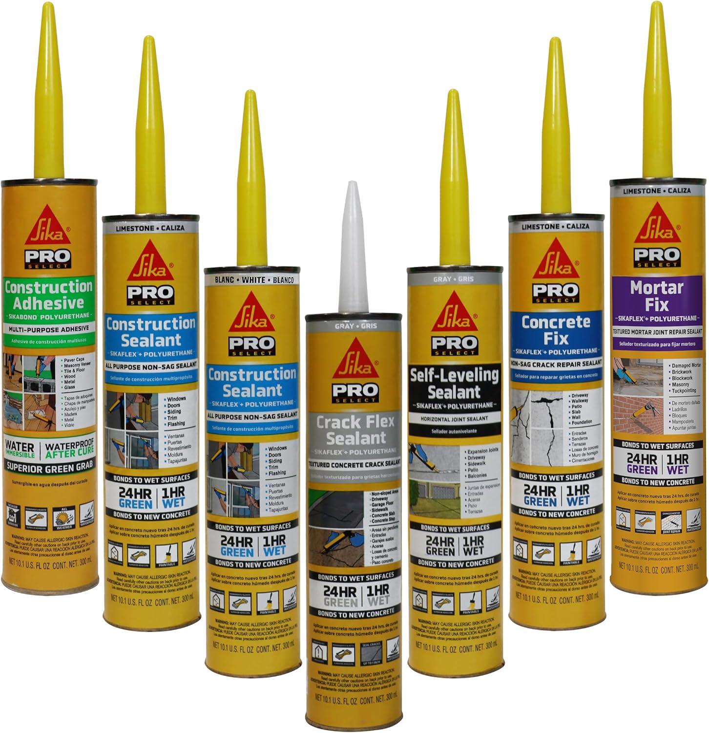 Sikaflex Crack Flex Sealant, Gray, High performance, textured polyurethane sealant, self-leveling, sealant for sealing horizontal cracks, 10.1 fl. Oz (Pack of 1)