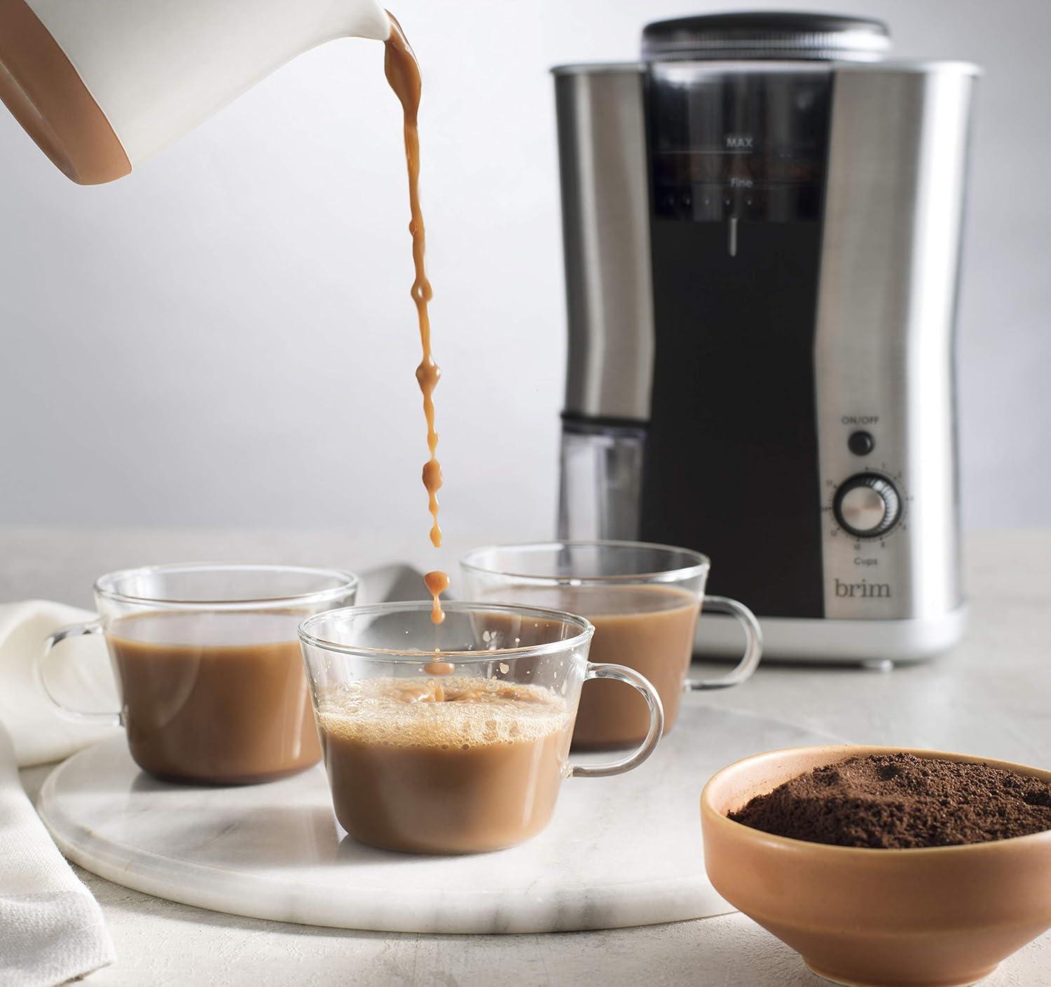 BRIM Conical Burr Coffee Grinder Stainless Steel Manual Durable Fire Resistant 6.4 Oz