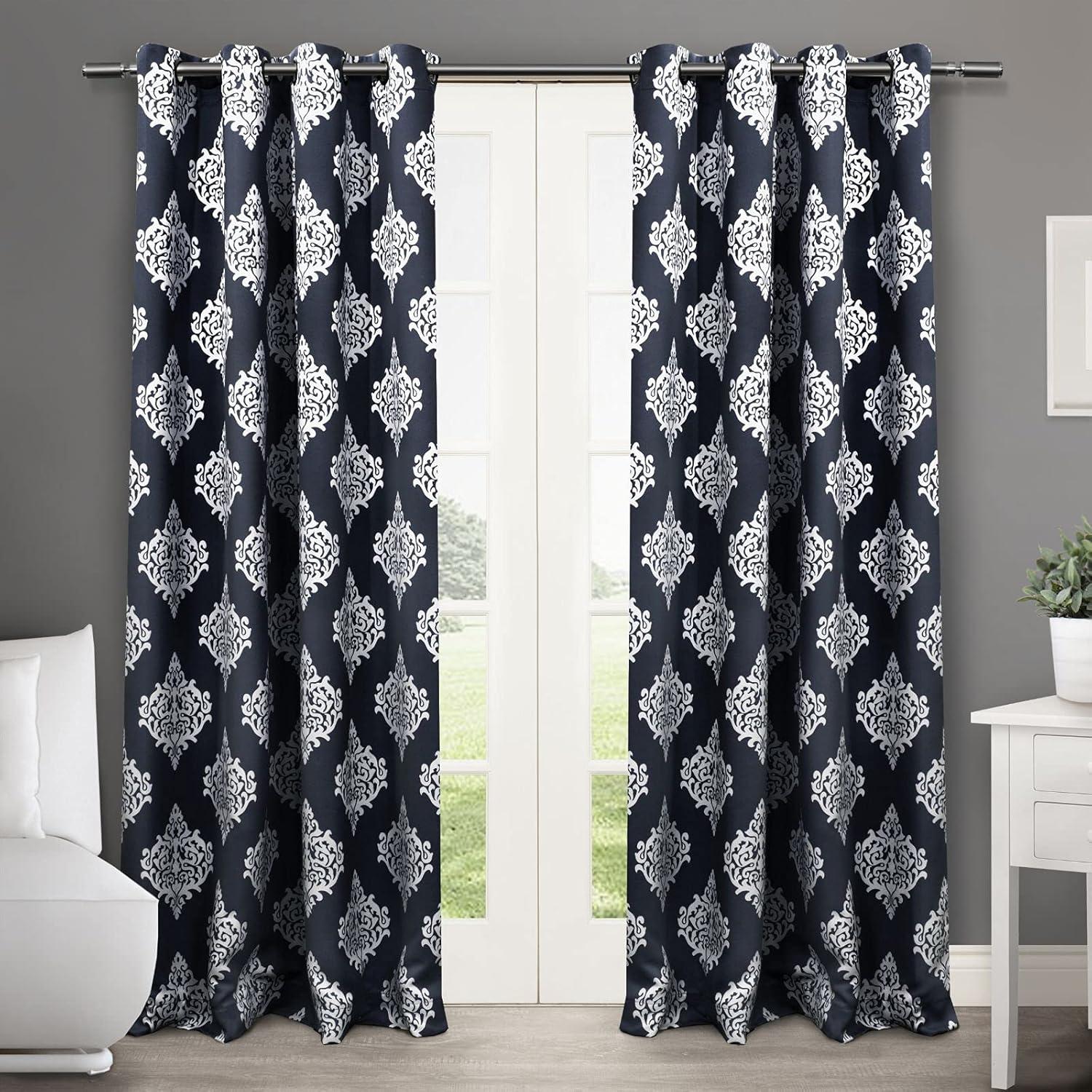 Peacoat Blue Blackout Thermal Grommet Window Curtain Panels