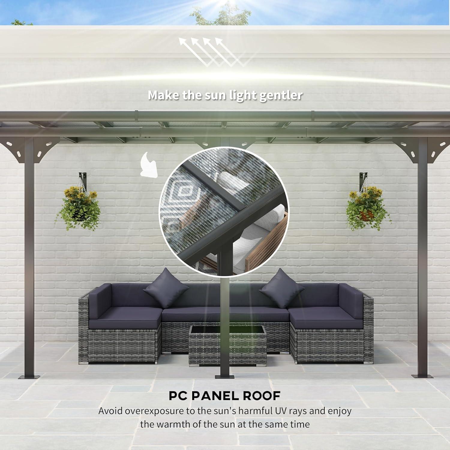 Outsunny 14 Ft. W x 10 Ft. D Aluminum Pergola with Canopy