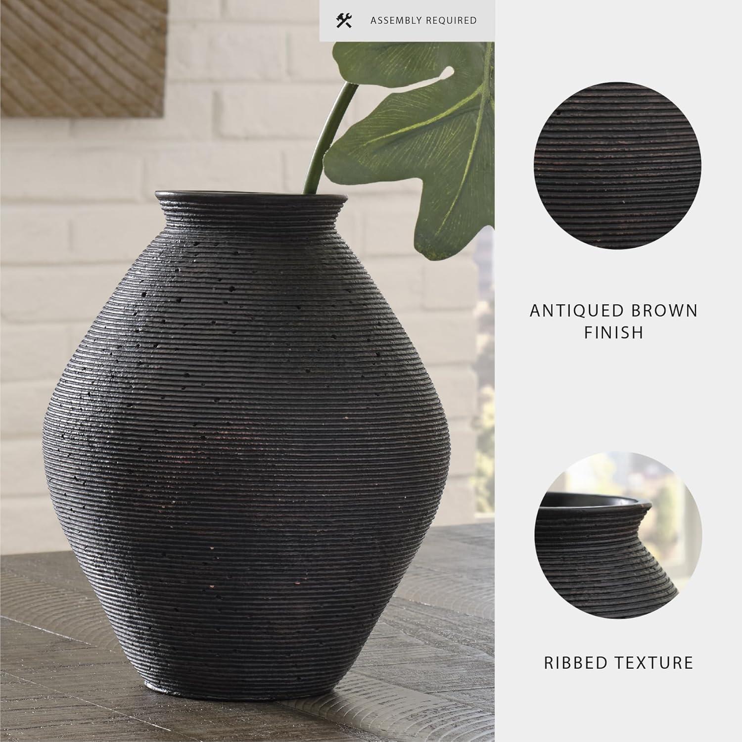 Signature Design by Ashley Casual Hannela Vase  Antique Brown