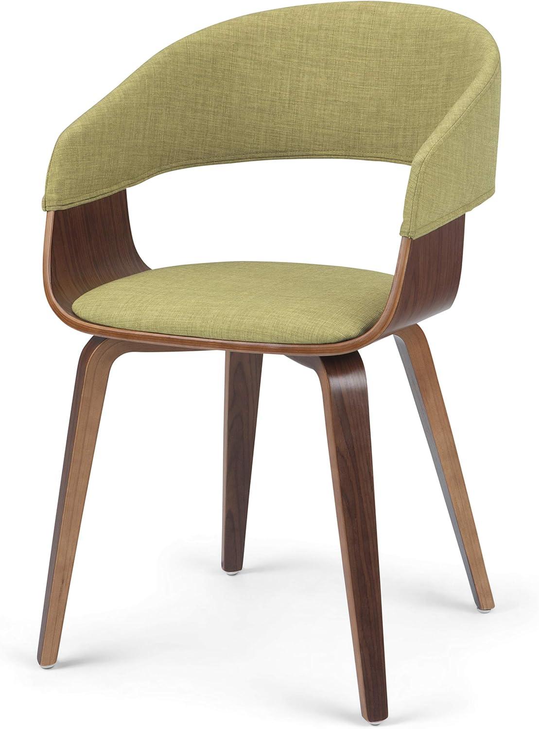 Acid Green Linen Upholstered Bentwood Dining Chair