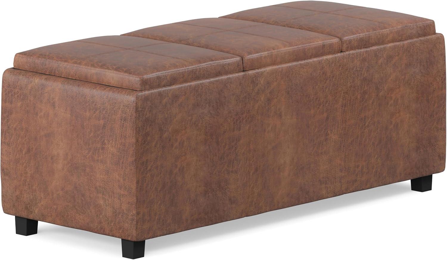 Simpli Home Avalon Extra Large Storage Ottoman Bench,Assembled