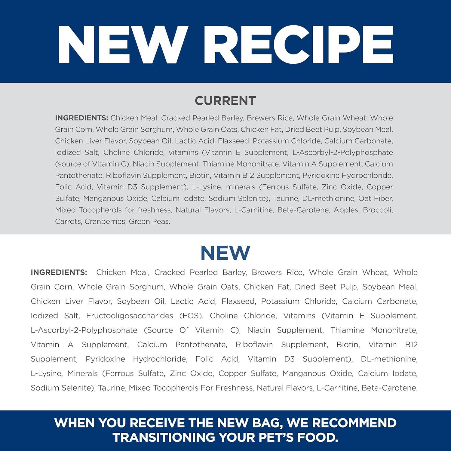 Hill's Science Diet Chicken, Barley & Brown Rice Dry Dog Food for 7+ Senior Dogs, 15lb Bag