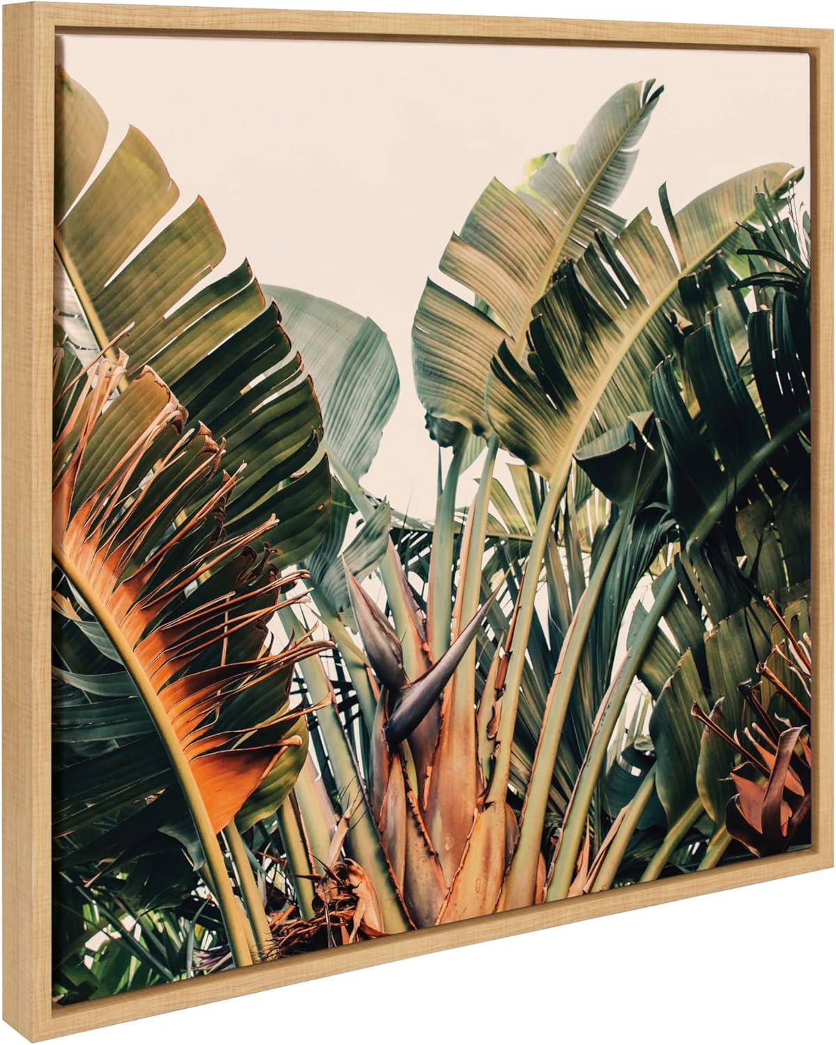 Kate & Laurel All Things Decor 22"x22" Sylvie Hue 2 Wall Art by Alicia Bock Natural: Tropical Botanical Print, Framed Canvas