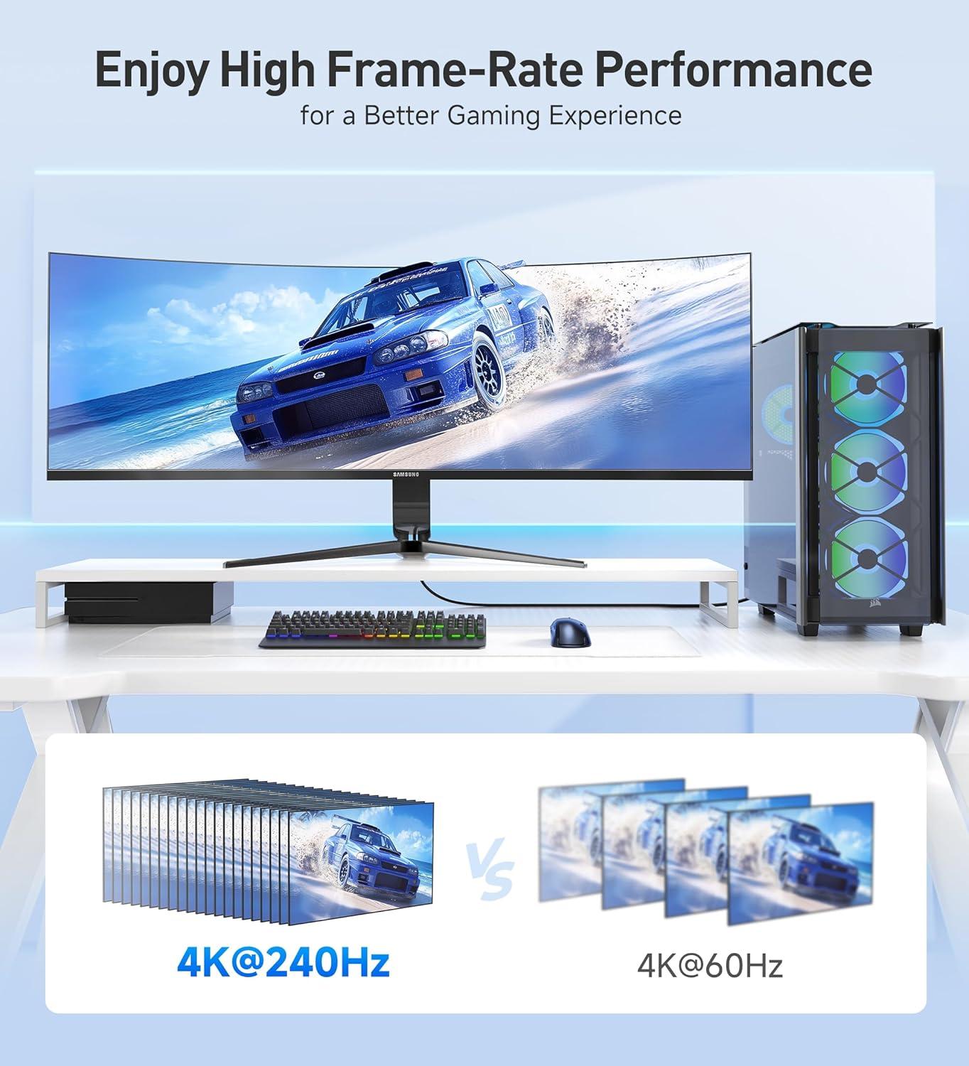 Cable Matters 48Gbps Ultra HD 8K HDMI Cable 3.3 ft / 1m with 8K @120Hz, 4K @240Hz and HDR Support for PS5, Xbox Series X/S, RTX3080 / 3090, RX 6800/6900, Apple TV, and More - Red