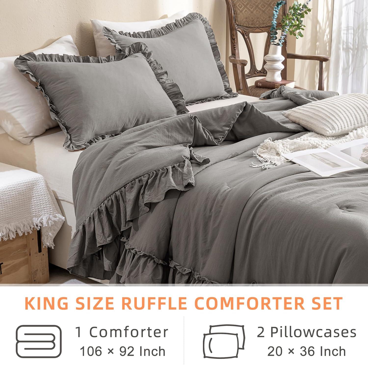 Lush Decor Reyna Microfiber 3 Piece Comforter Set