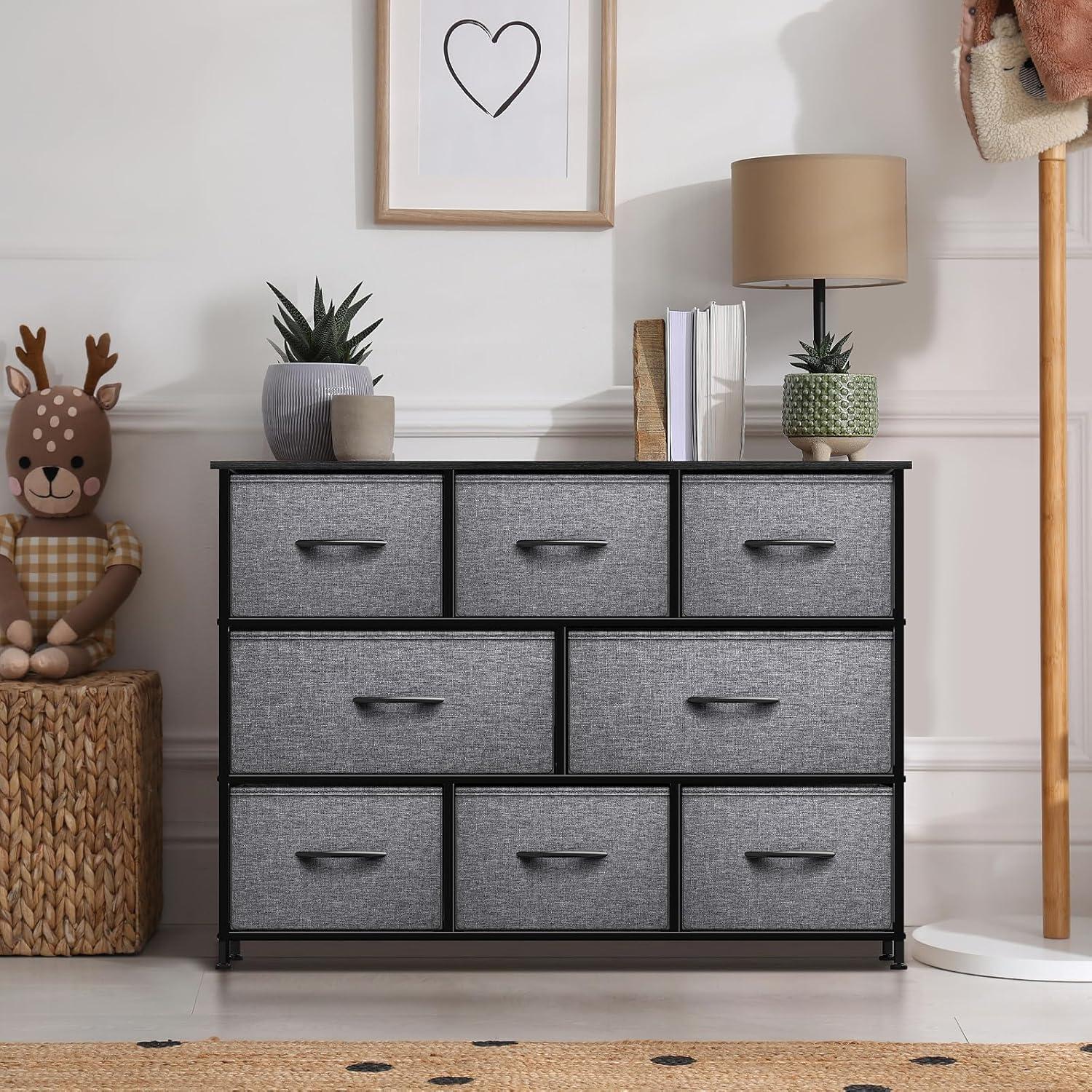 Sorbus 8 Drawers Chest Dresser - Black