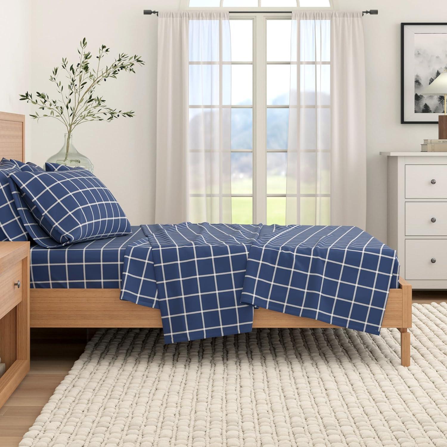 FreshFolds 100% Cotton Cozy Solid Flannel Sheet Set