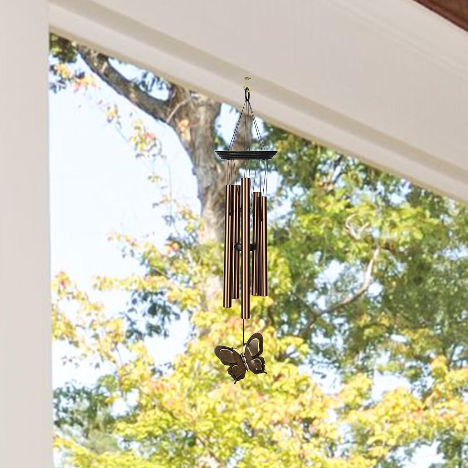 Woodstock Windchimes My Butterfly Chime, Wind Chimes For Outside, Wind Chimes For Garden, Patio, and Outdoor Decor, 21"L