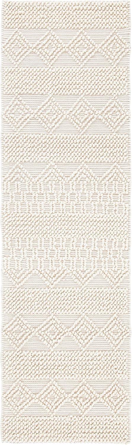 Natura Geometric Hand-Woven Flatweave Ivory Area Rug