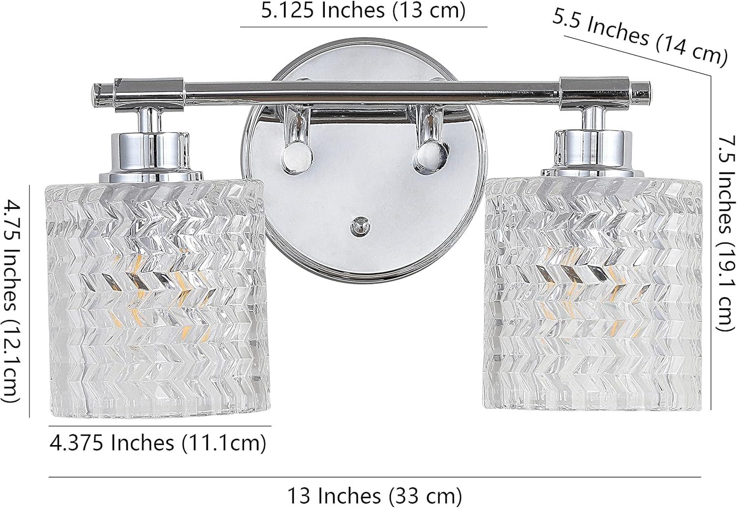 Elegant Chrome Cylinder 13" LED Vanity Wall Light with Dimmable Edison Bulbs