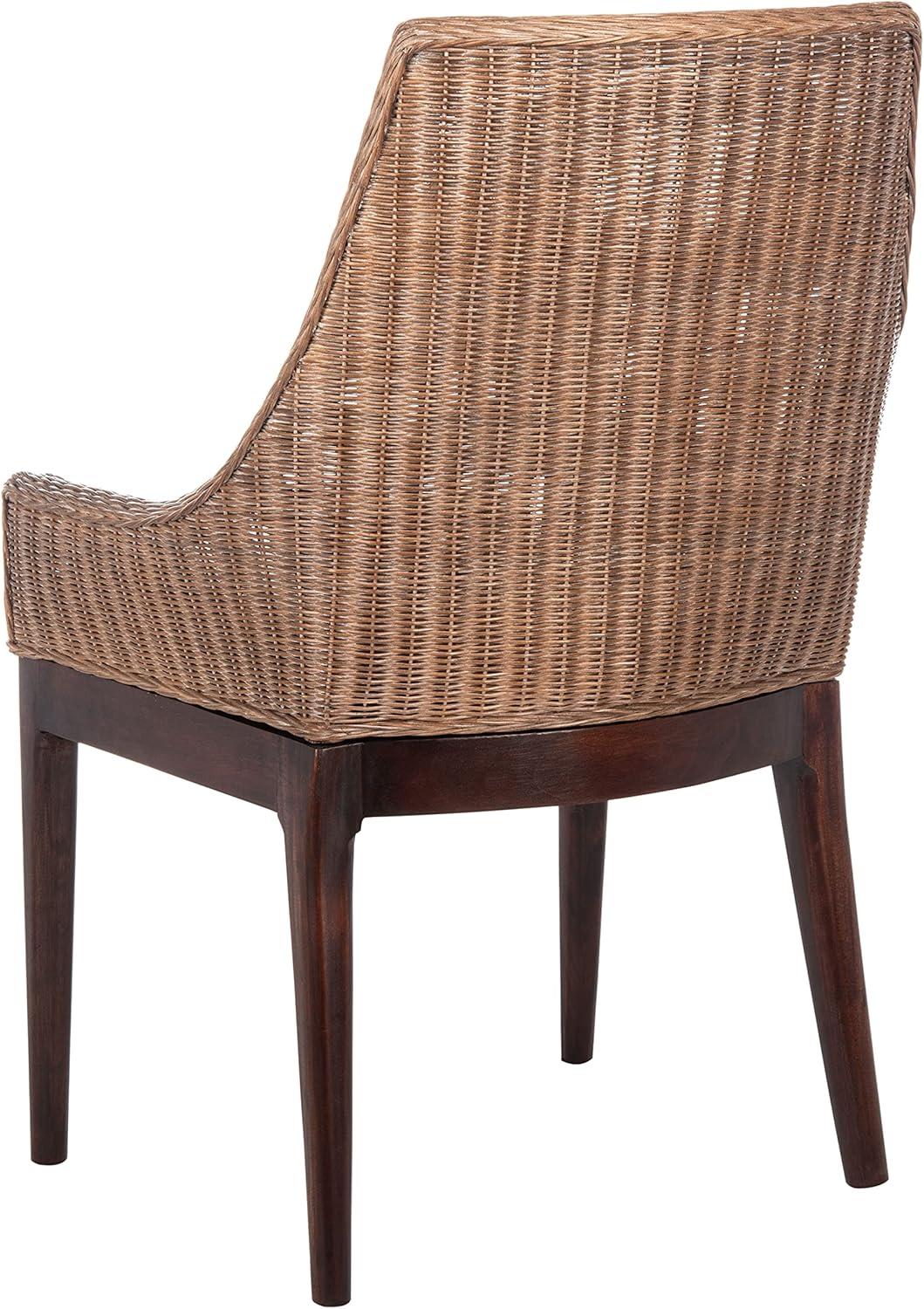 SAFAVIEH Franco Sloping Chairs, Brown/Natural/White (24.3 in. W x 23.5 in. D x 32.3 in. H)