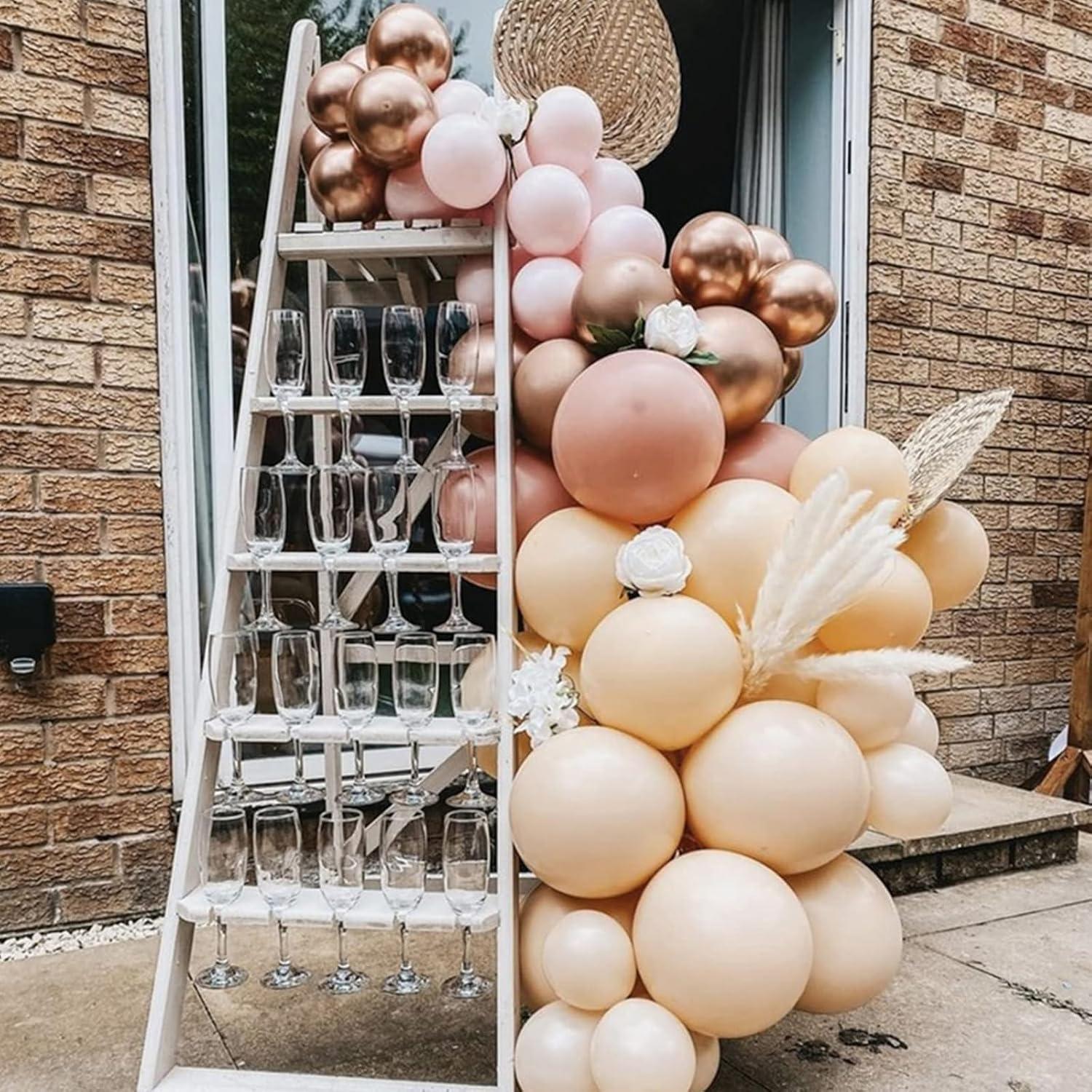 PartyWoo Balloons Nude Boho Apricot Beige 18 12 10 5 Inch 100 pcs