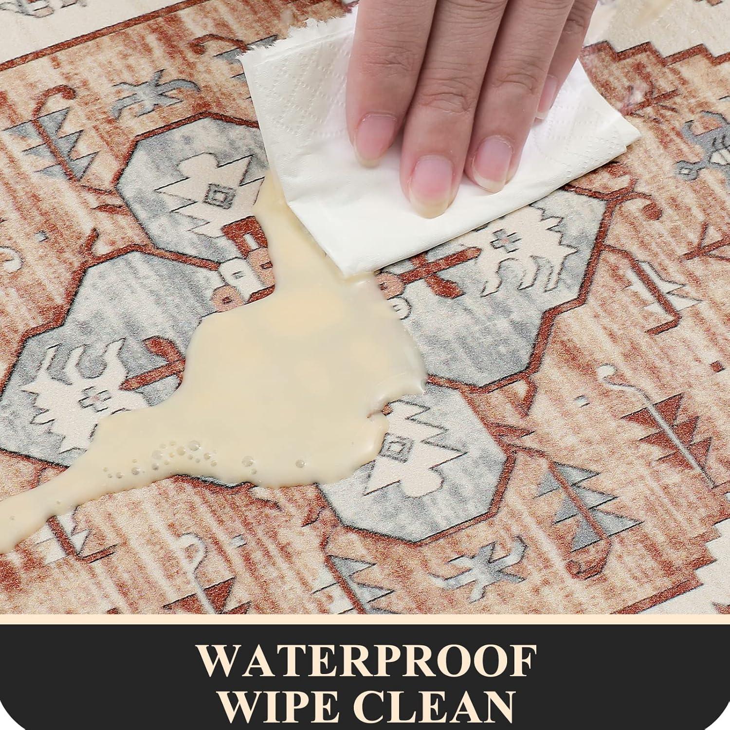 Pauwer Anti Fatigue Kitchen Mats for Floor 2 Piece Set, Cushioned Memory Foam Rug, Non Slip Runner Rug Carpet, Waterproof Sink Area Comfort Standing Mat Laundry Beige