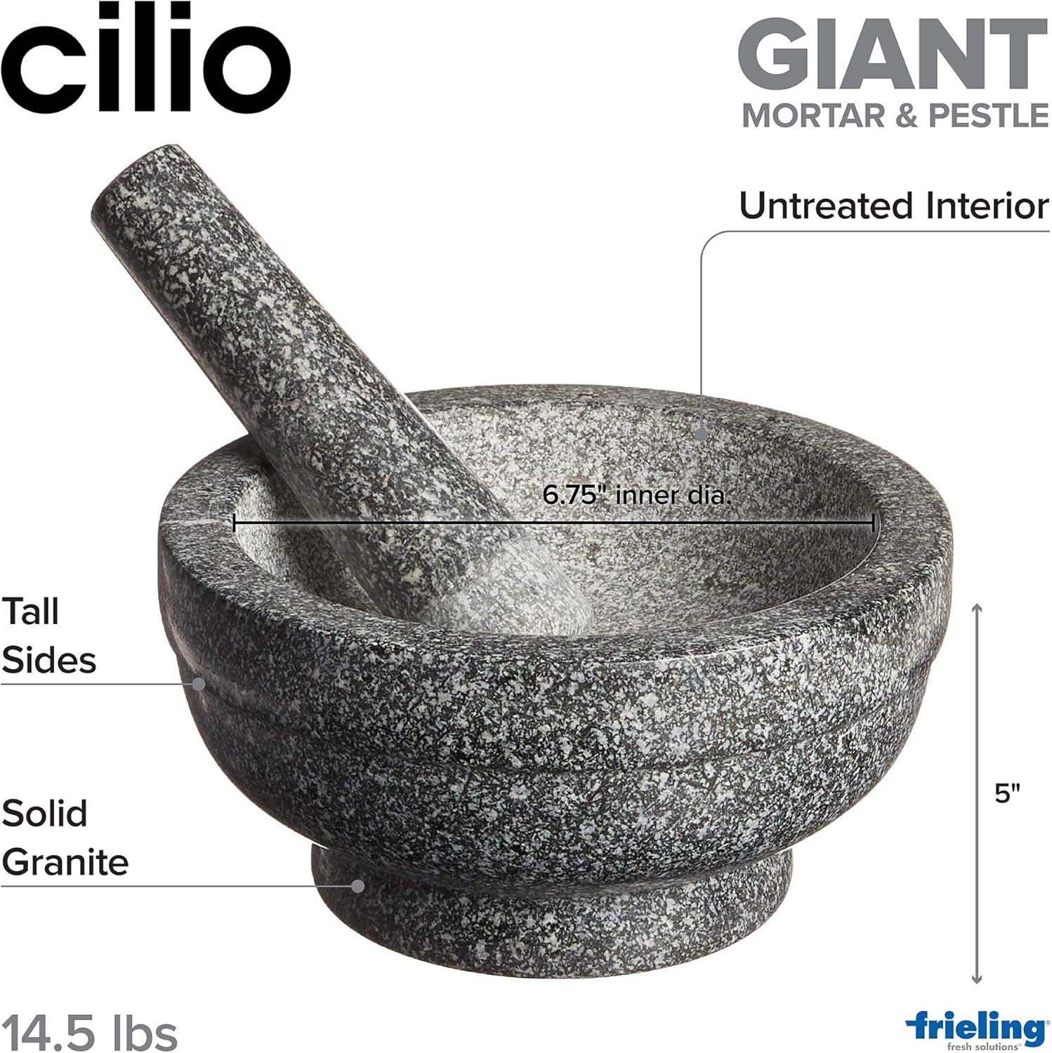 Cilio Granite Mortar and Pestle Set for Kitchen