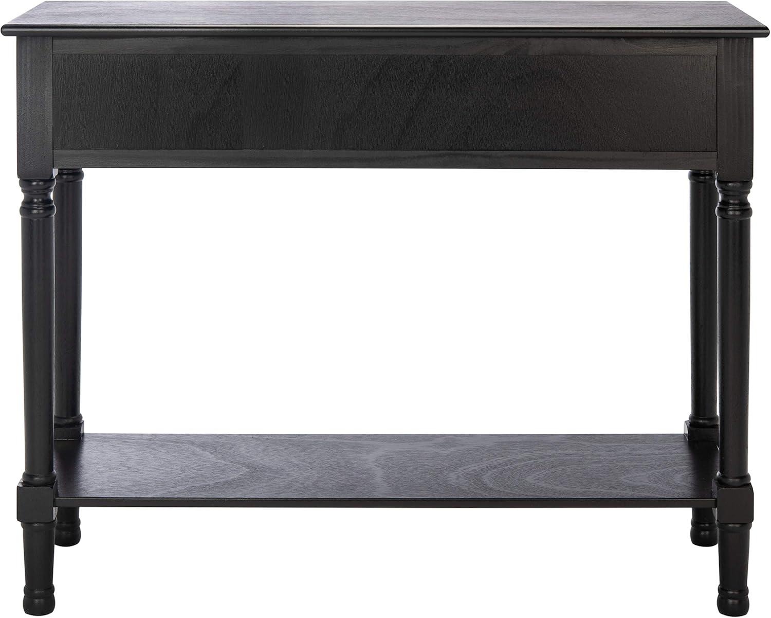 Landers Black Wood 2-Drawer Console Table with Storage