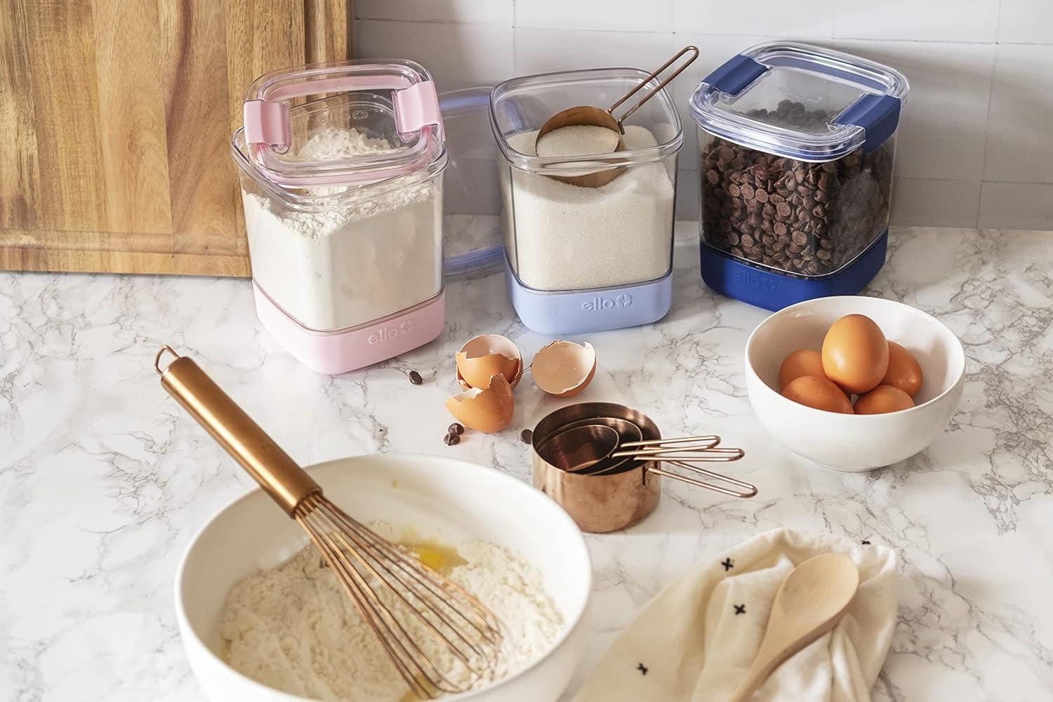 New** Ello 6pc Plastic Food Storage Canisters with Airtight Lids (Set of 3)