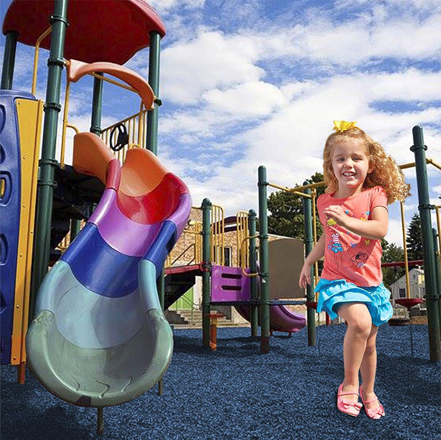 NuPlay Rubber Nugget Playground Protective Flooring Gyms, Swing Set Play Areas, 1 Pack, Black - 25Lbs