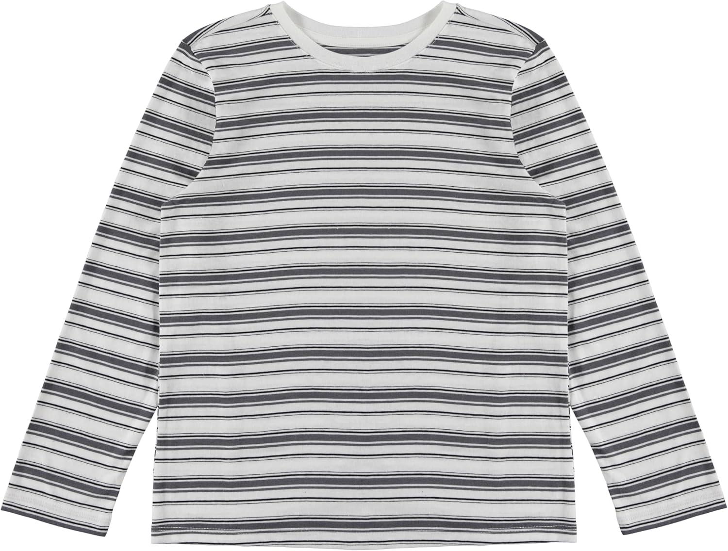 STITCH & STONE Boys 4 Pack Long Sleeve Tops, Soft Cotton Crewneck Tees, Casual Boys Clothing, Comfortable Everyday Wear