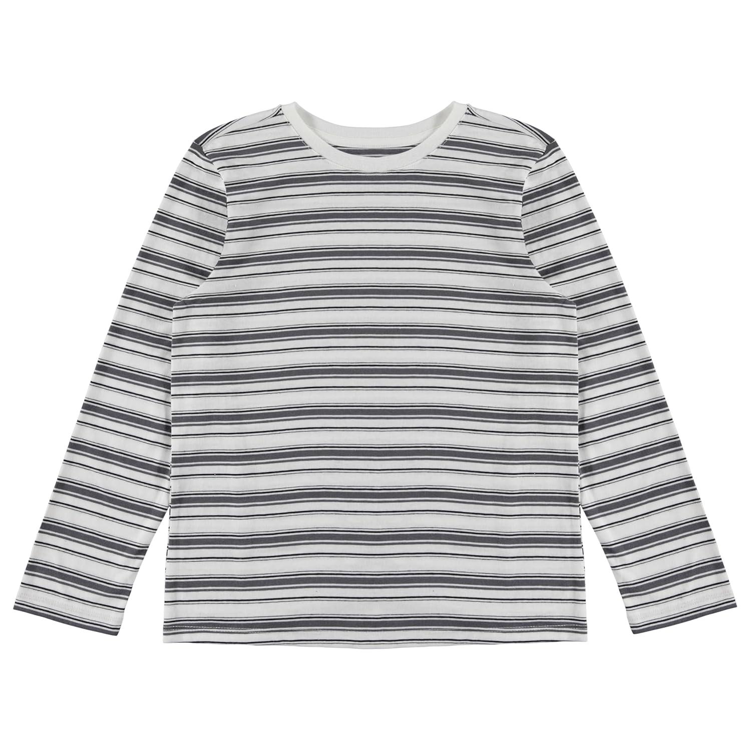 STITCH & STONE Boys 4 Pack Long Sleeve Tops, Soft Cotton Crewneck Tees, Casual Boys Clothing, Comfortable Everyday Wear