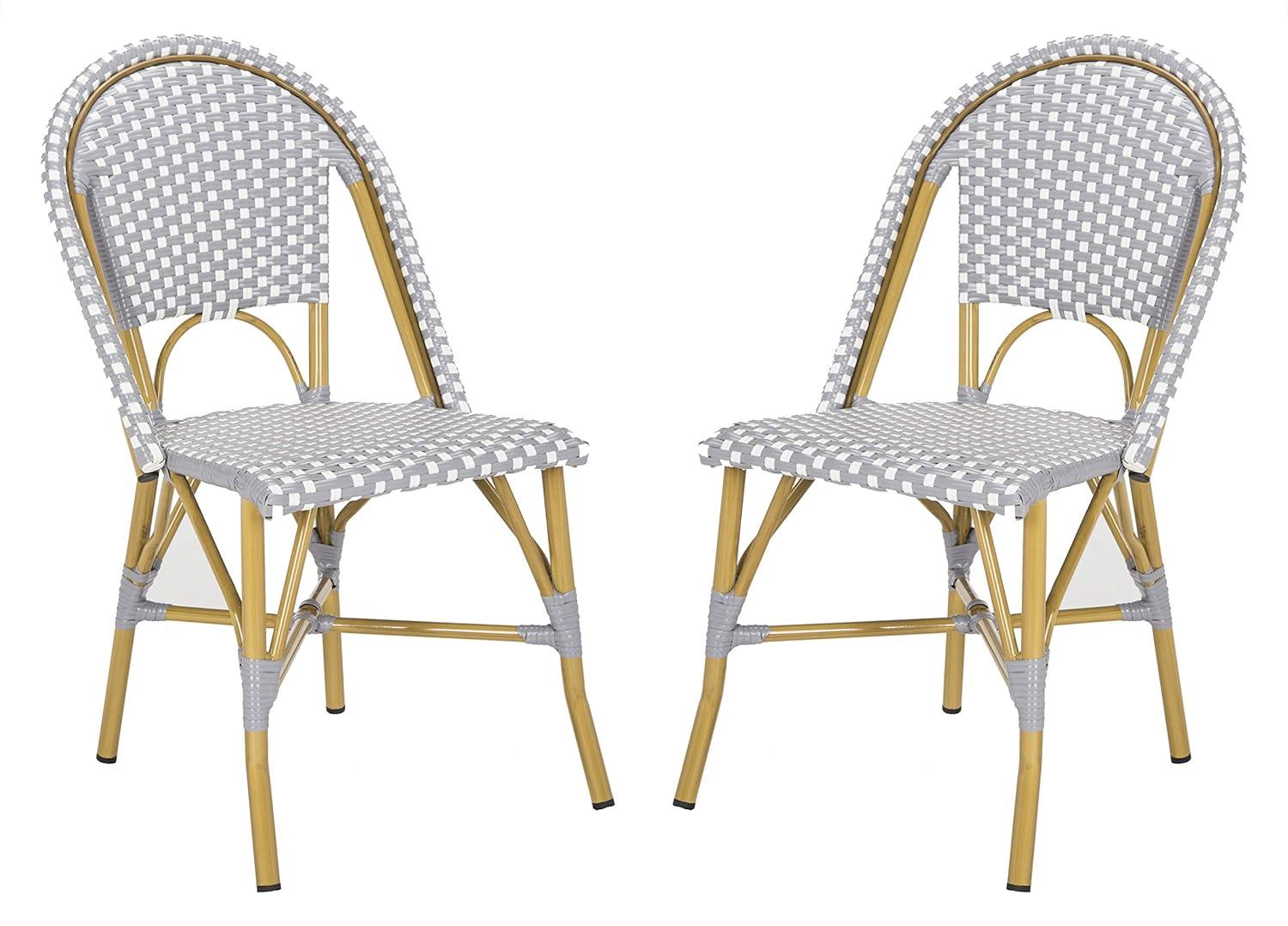 Salcha Side Chair (Set Of 2) - Indoor/Outdoor - FOX5210 - Gray/White - Safavieh