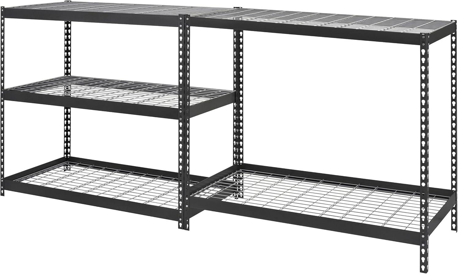 Black Steel 72" Adjustable Shelving Unit with 5 Tiers