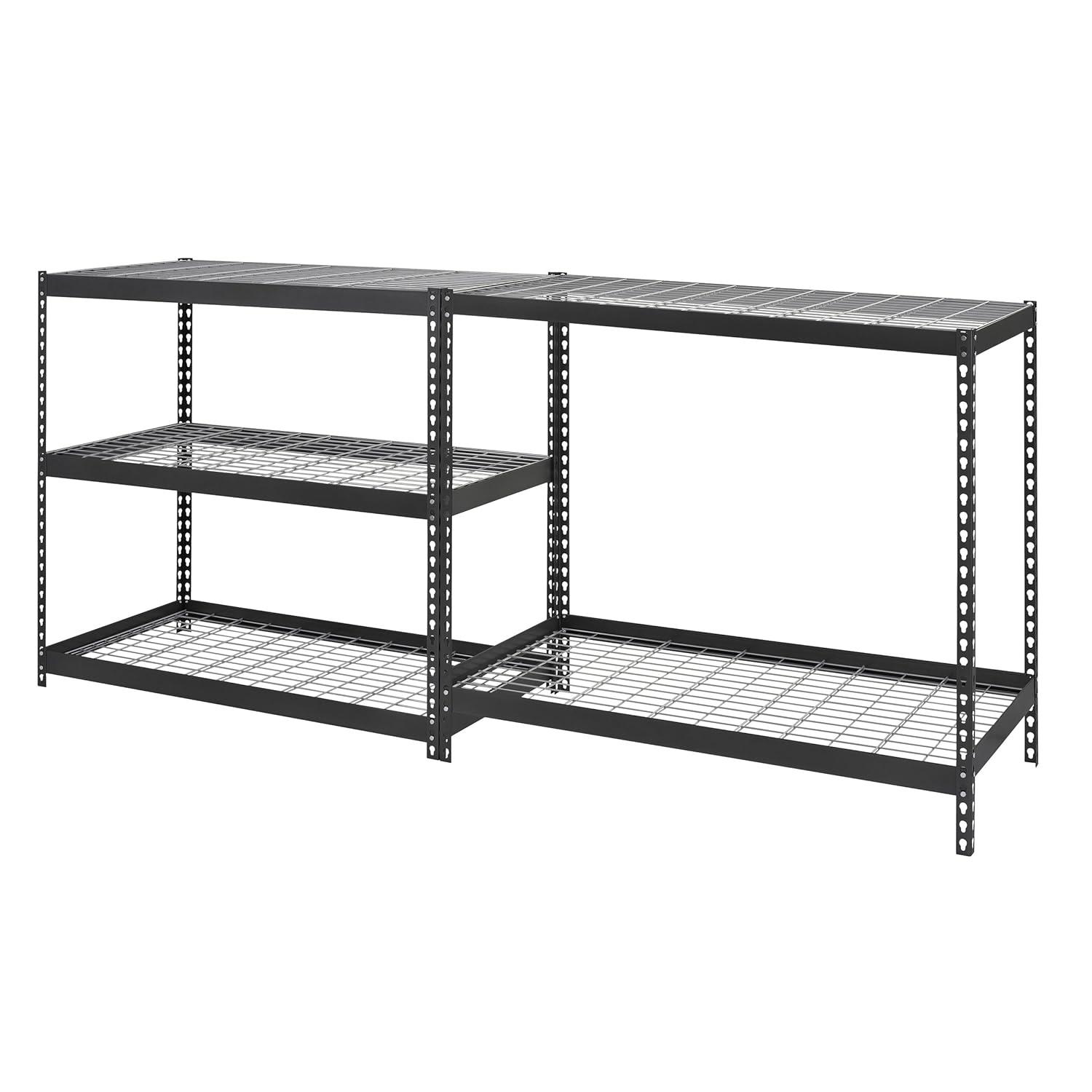 Black Steel 72" Adjustable Shelving Unit with 5 Tiers