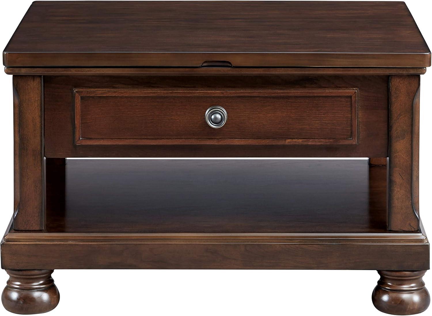 Signature Design by Ashley Casual Porter Coffee Table with Lift Top Rustic Brown