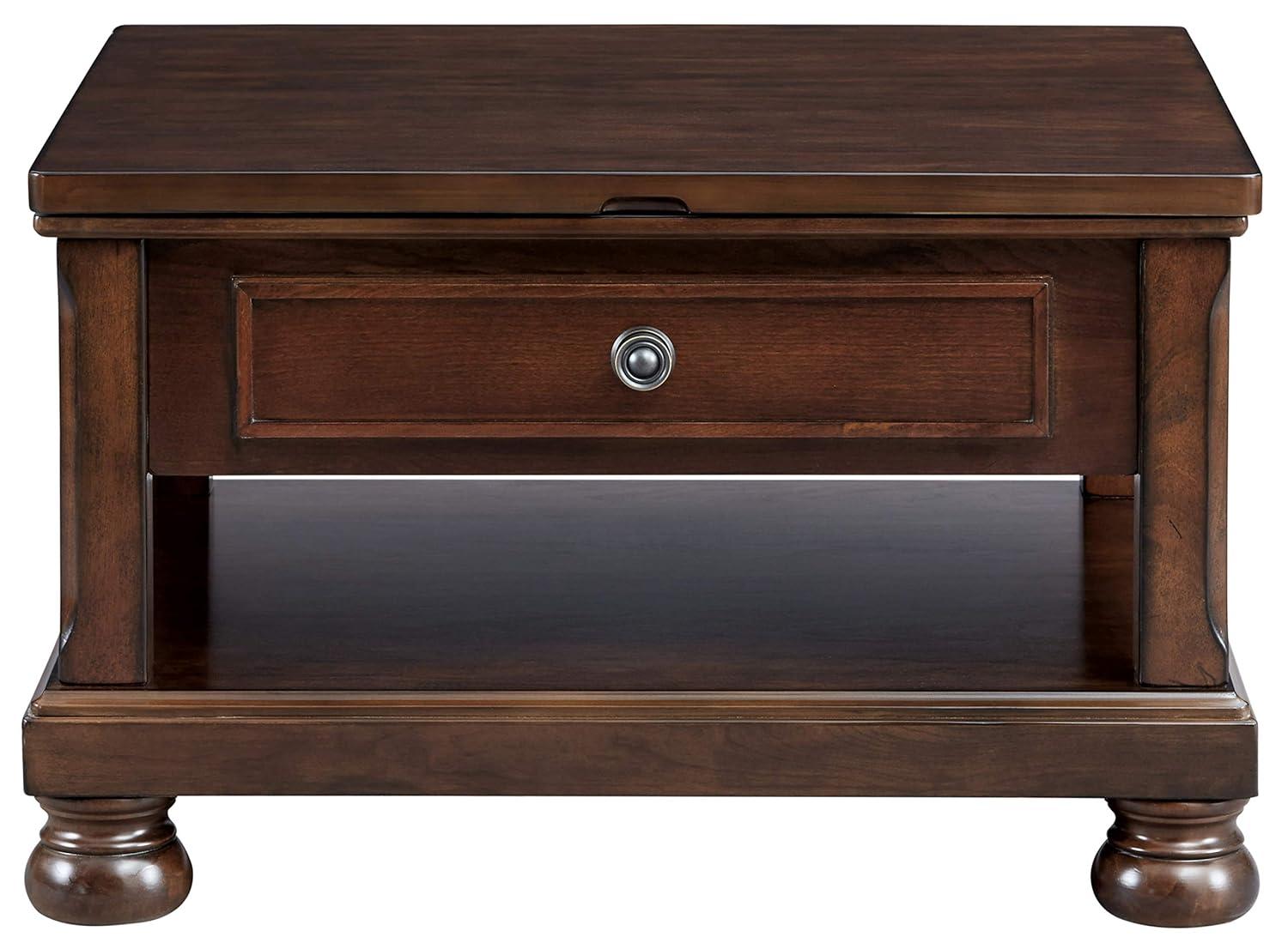 Signature Design by Ashley Casual Porter Coffee Table with Lift Top Rustic Brown