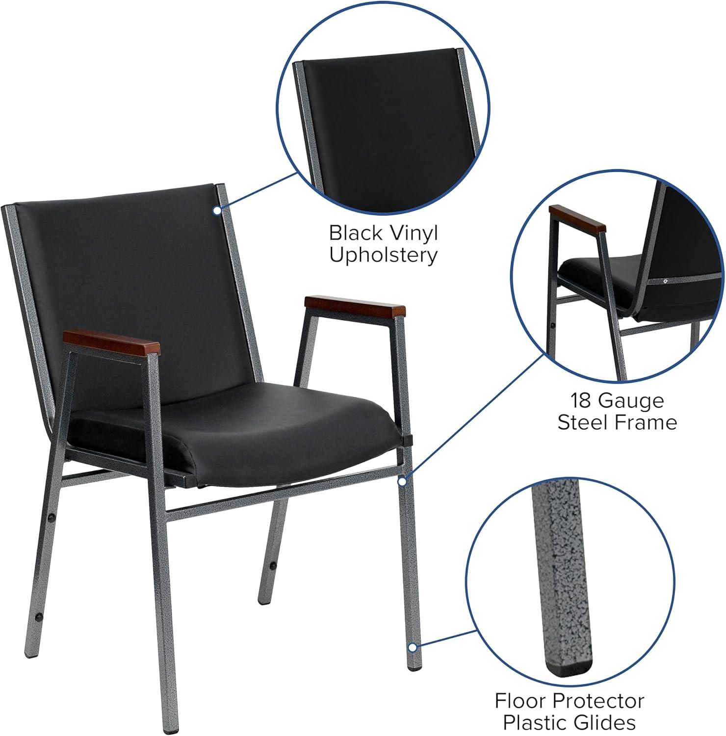 Flash Furniture Aliya Heavy Duty Stack Chair with Arms (Set of 4)