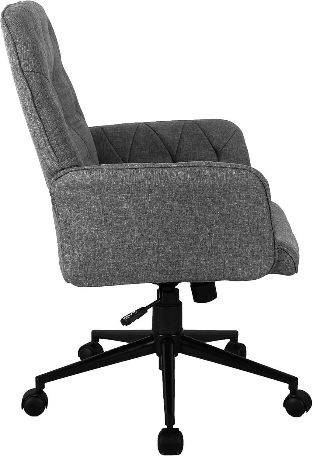 Modern Upholstered Tufted Office Chair with Arms Gray - Techni Mobili